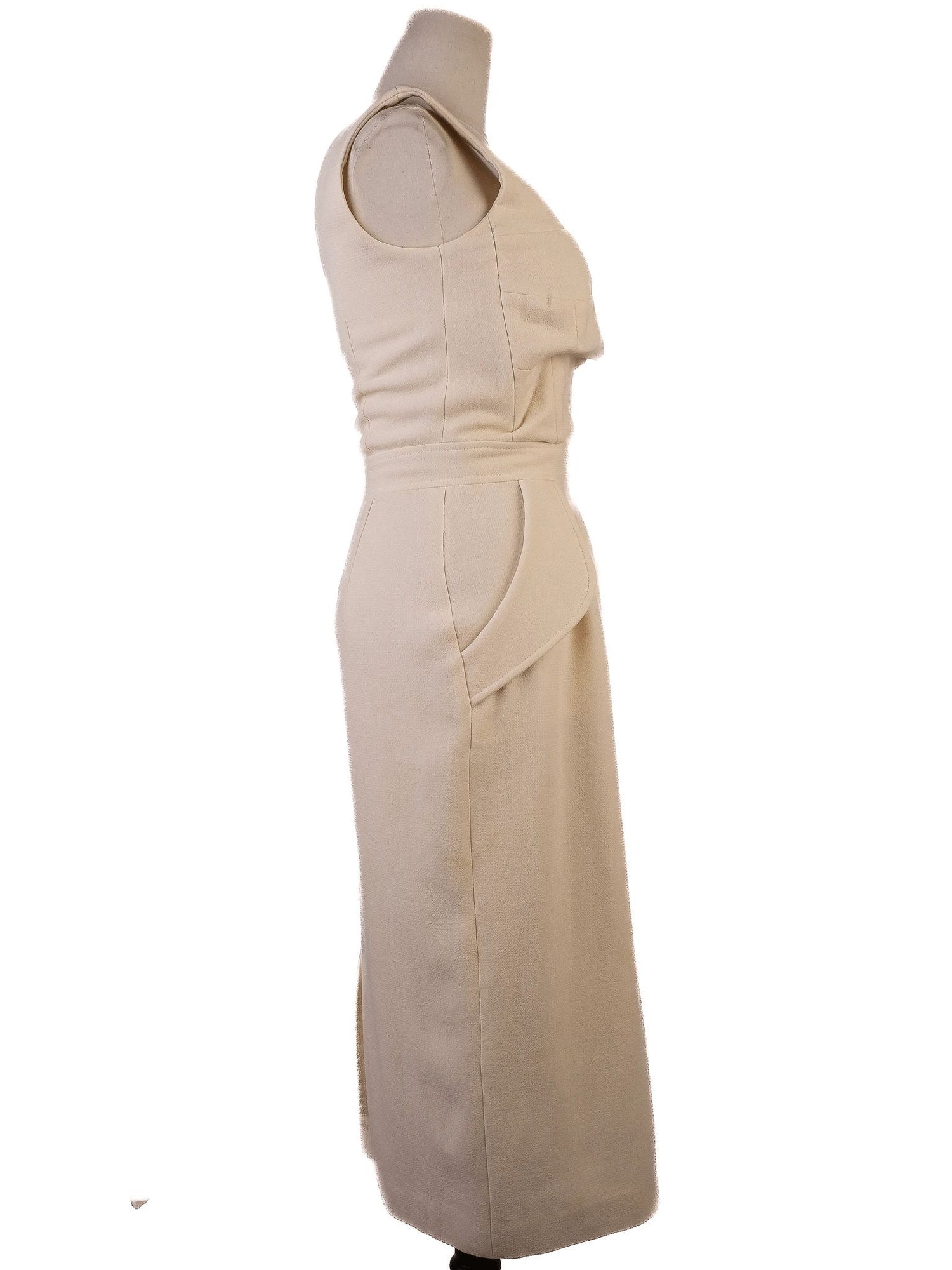 Excellent Malli White Polyester Sleeveless Dress Size N/A