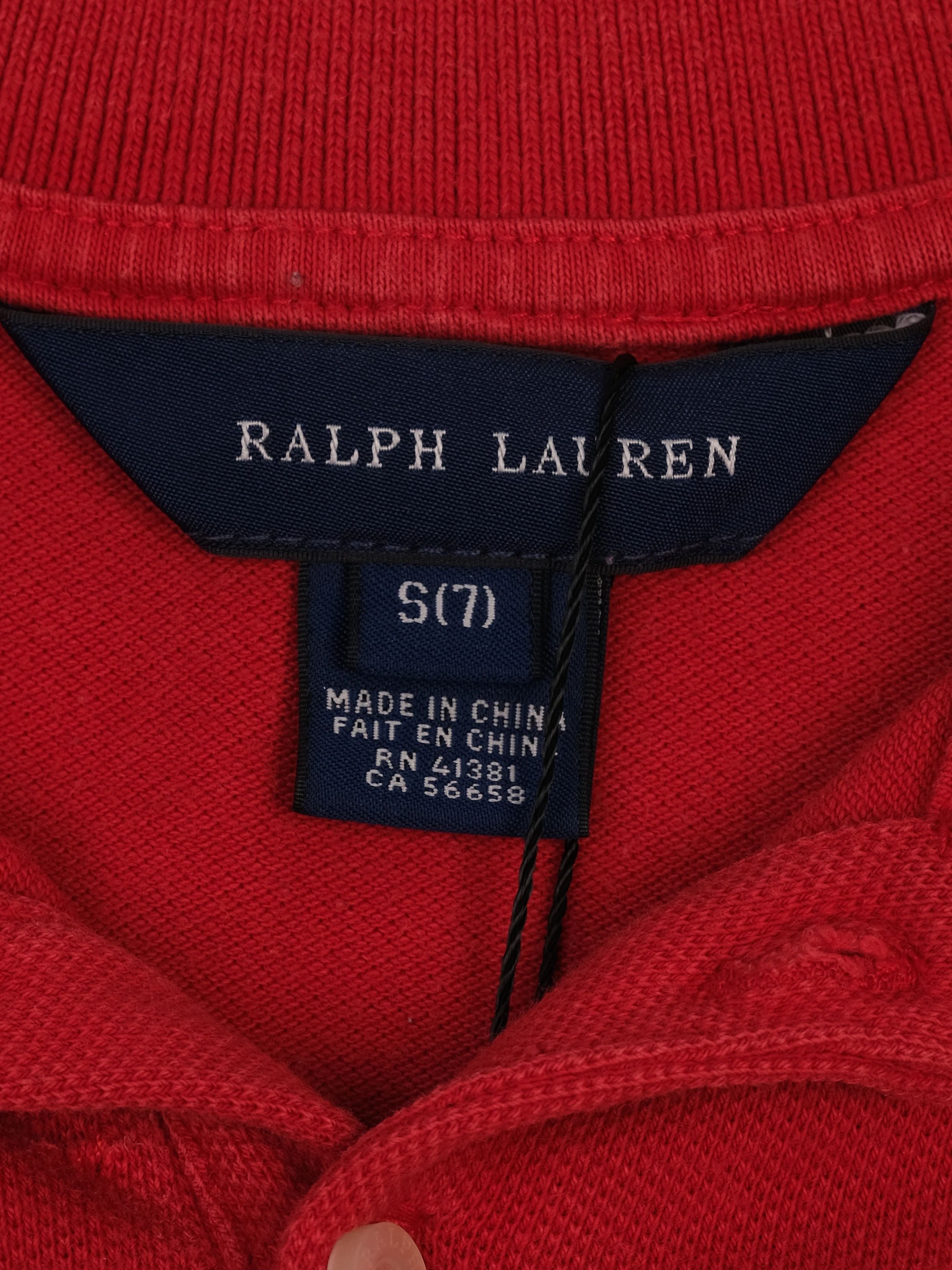 Excellent Ralph Lauren Red Dress Kids Size 7 with Gold Detailing