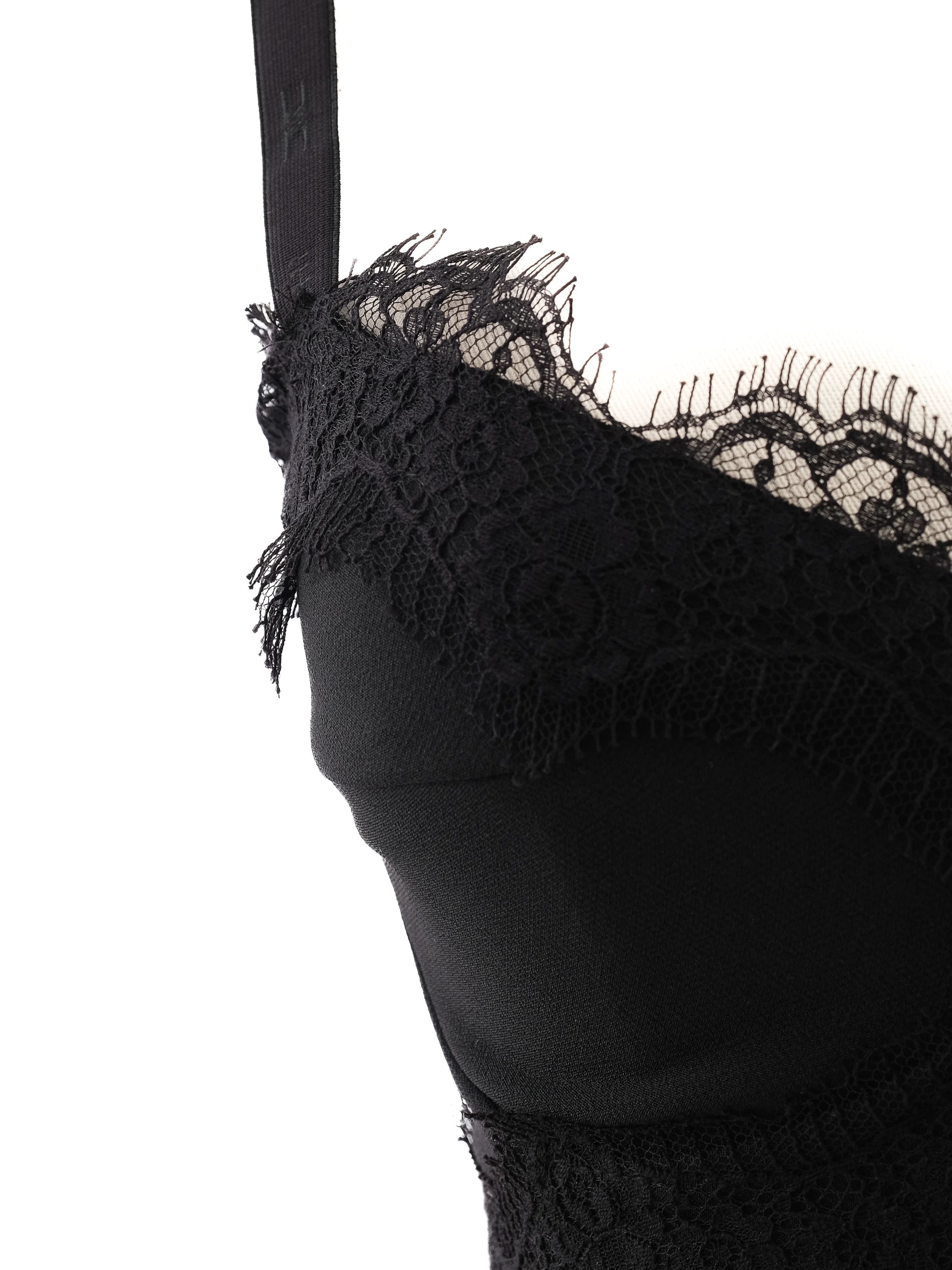 Excellent Elisabetta Franchi Black Dress with Lace Detail Size S