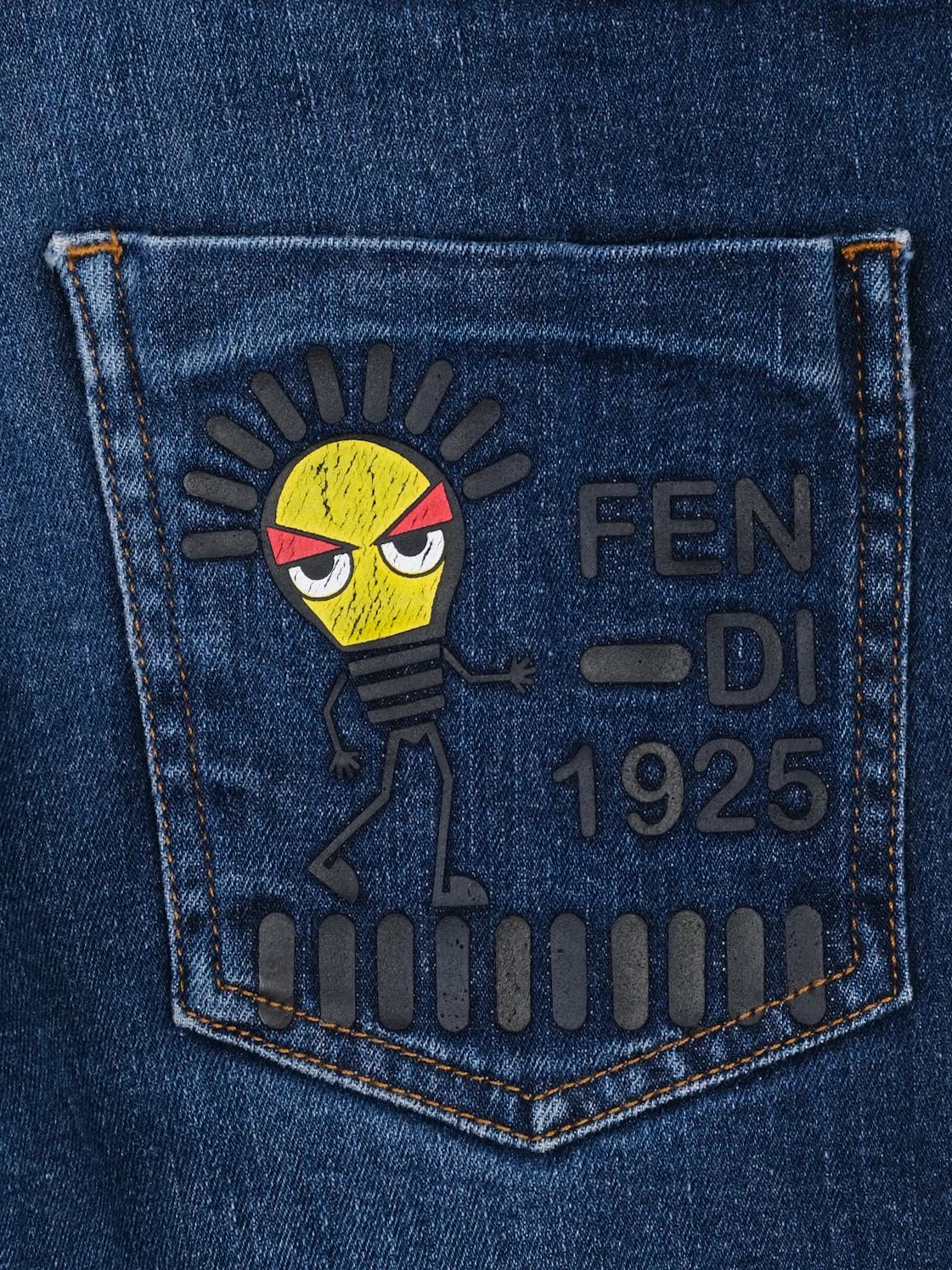 Excellent Fendi Kids Blue Jeans Size 7 Classic Design