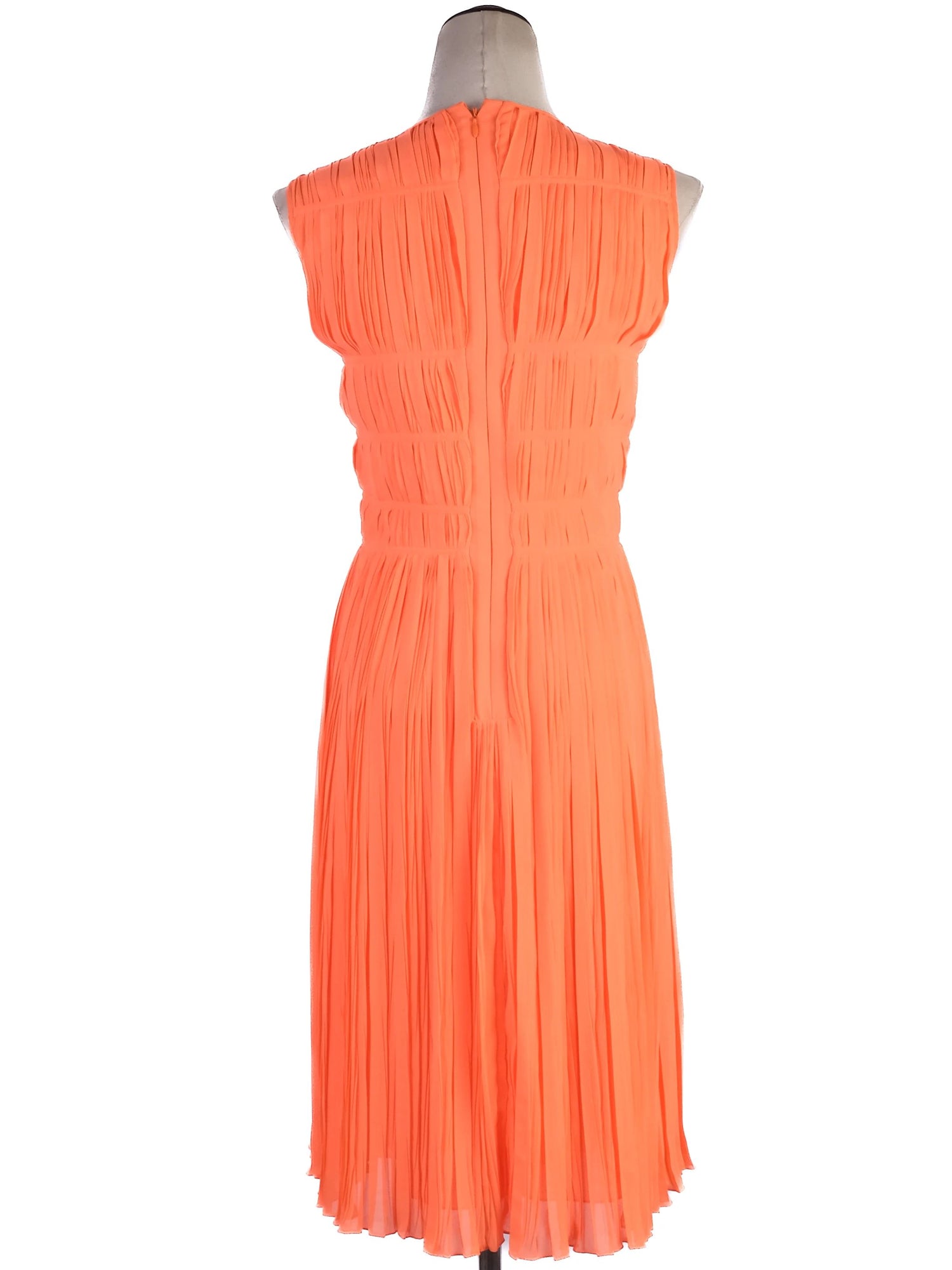 Excellent Blumarine Orange Sleeveless Pleated Dress Size M