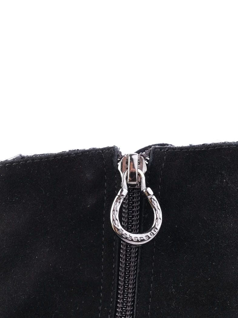 Perfect Pakerson Black Leather Ankle Boot with Lace Detail Size 36