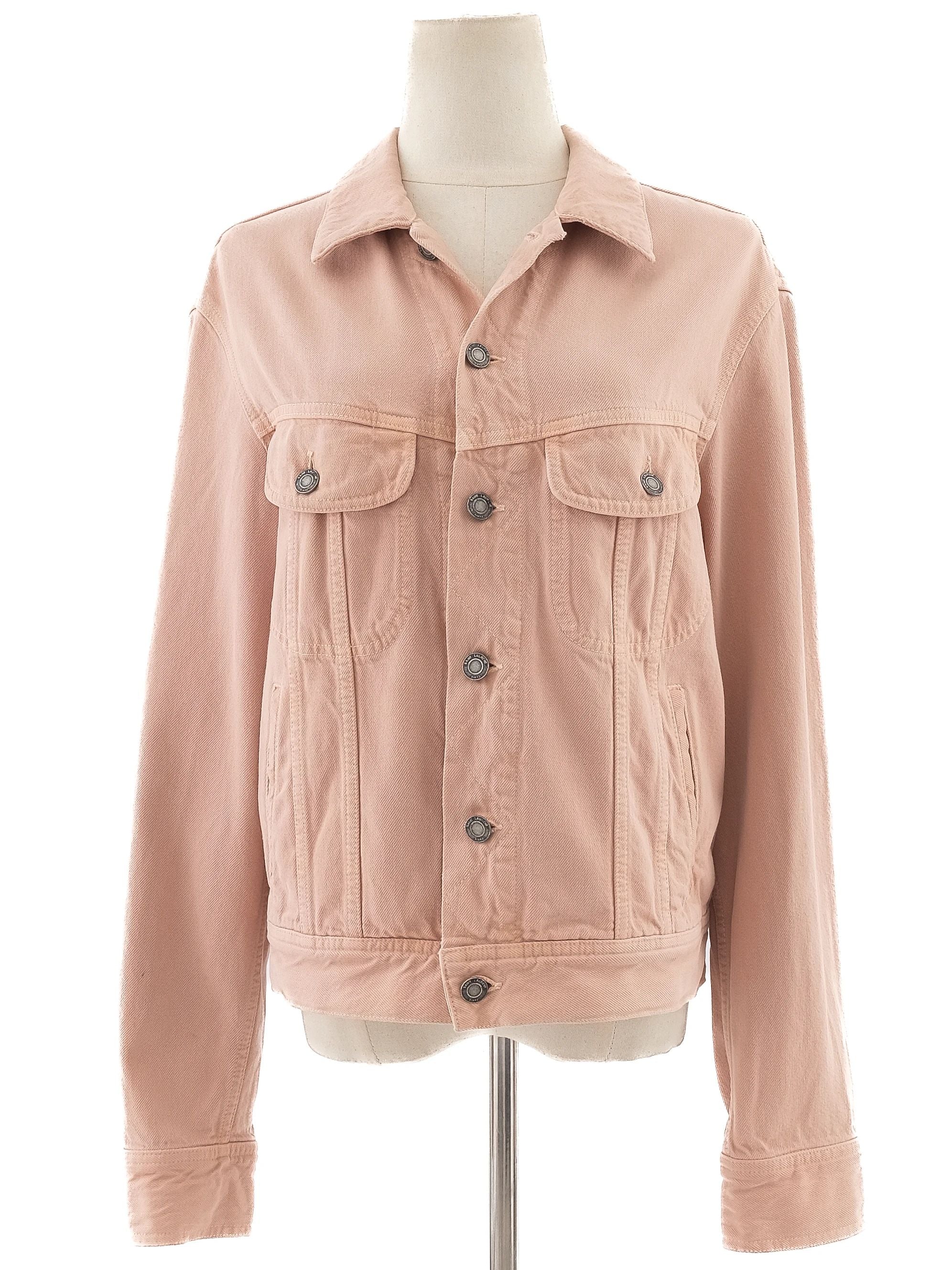 Excellent Yves Saint Laurent Pink Cotton Denim Jacket Size S