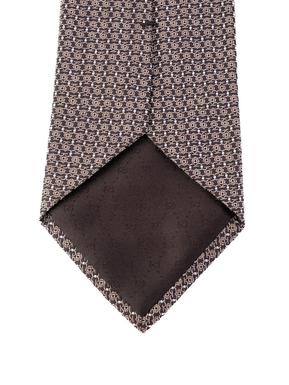 Excellent Gucci Geometric Patterned Necktie Combined Color 100% Silk
