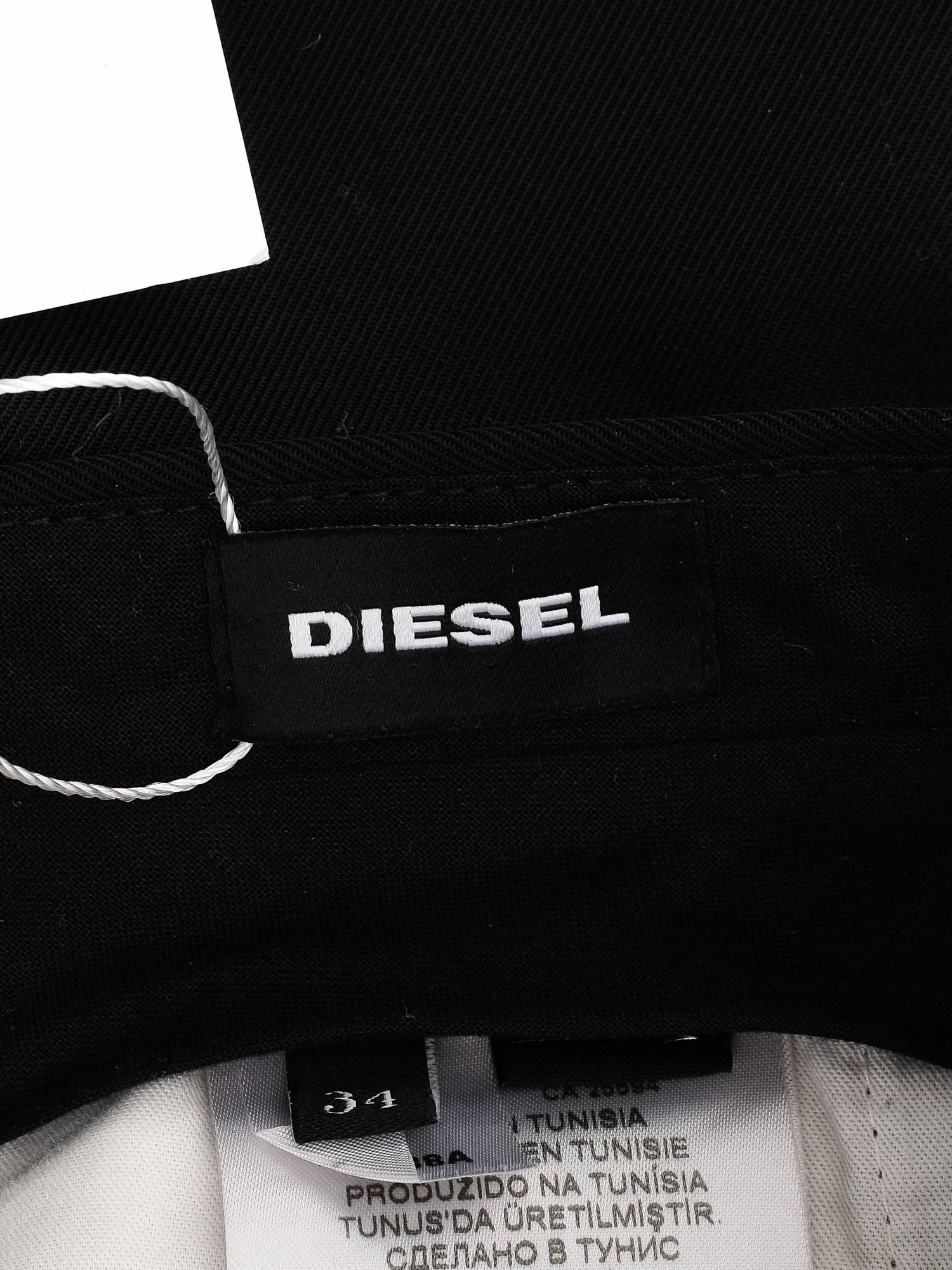 Excellent Diesel Black Wool Blend Pants Size L Made in Tunisia