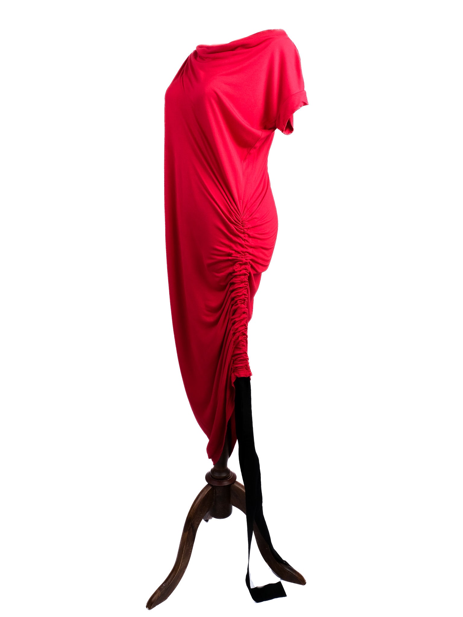 Excellent Gianfranco Ferr� Draped Red Dress Size L Viscose