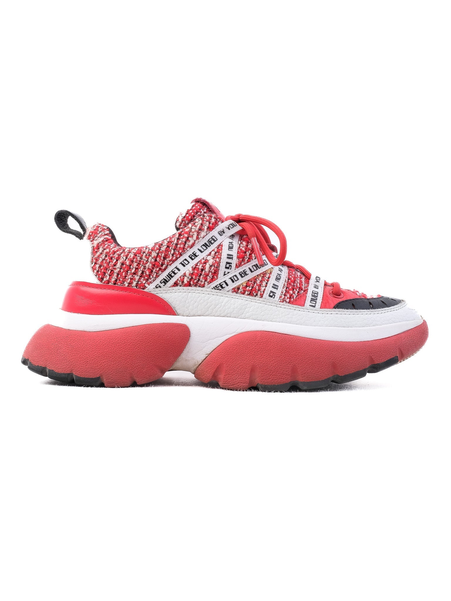 Excellent Maje Red and White Chunky Sneakers Women&