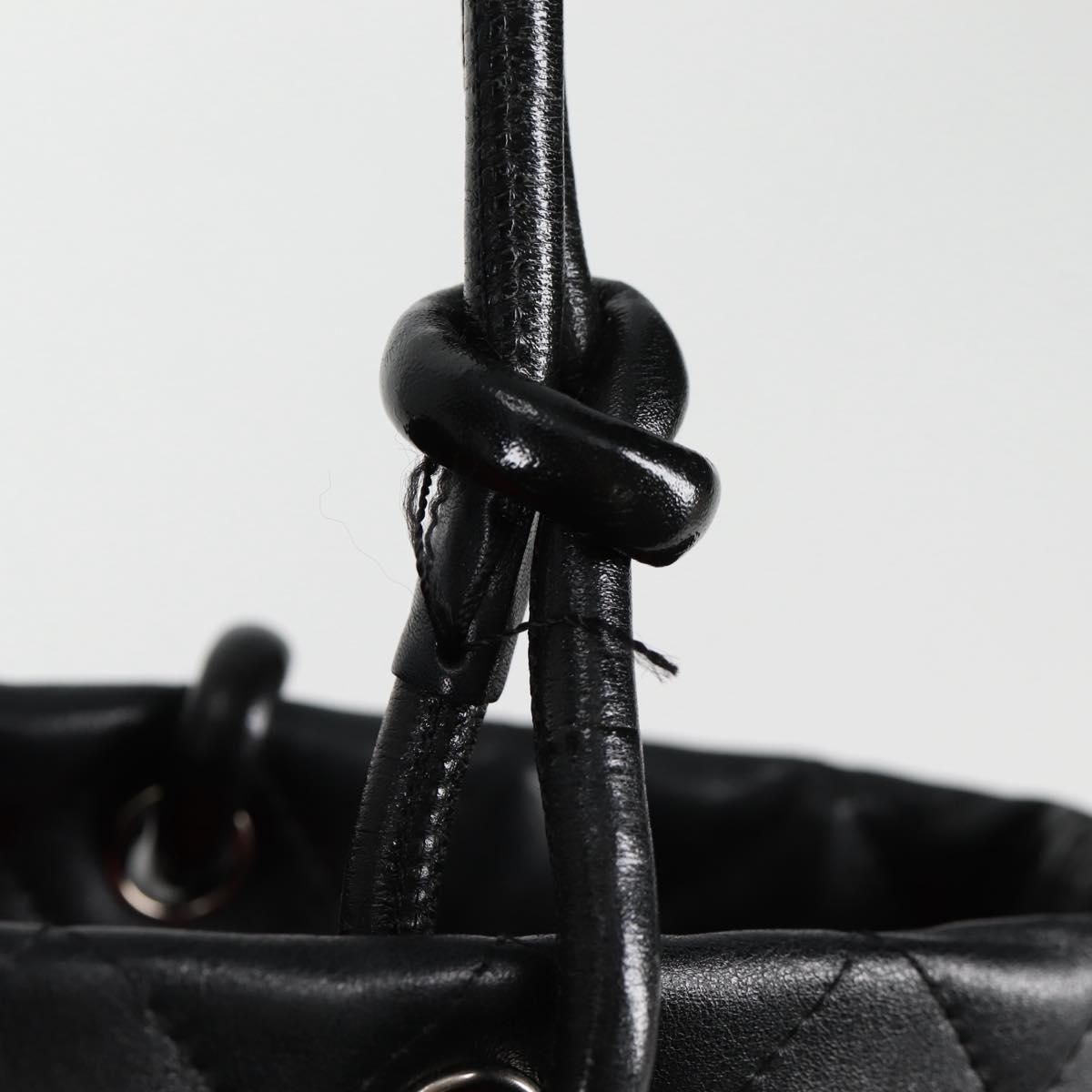 Chanel Matelasse Cambon Line Coco Mark Tote Bag Lambskin Black Cc Auth