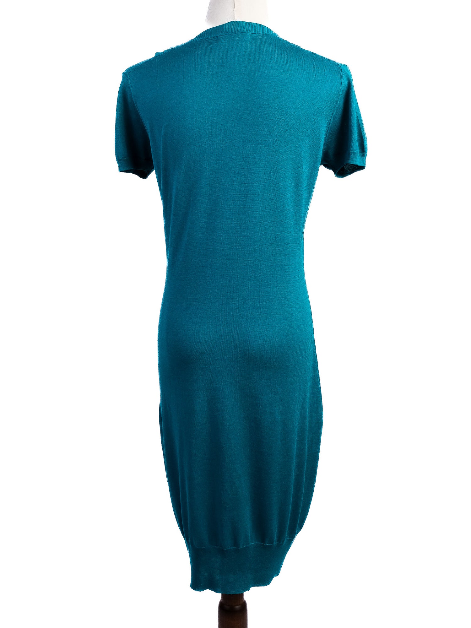 Excellent Iceberg Green Silk Dress Size S with Unique Design