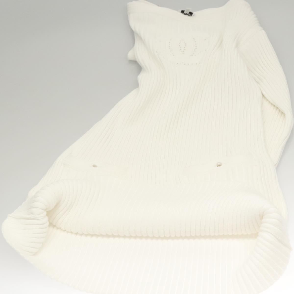 Chanel One Piece Knitted Fabrics White Cc Auth