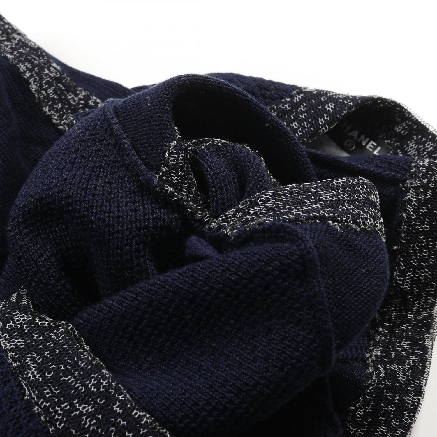 Chanel Navy Black White Coco Mark Dress Cotton P 43319