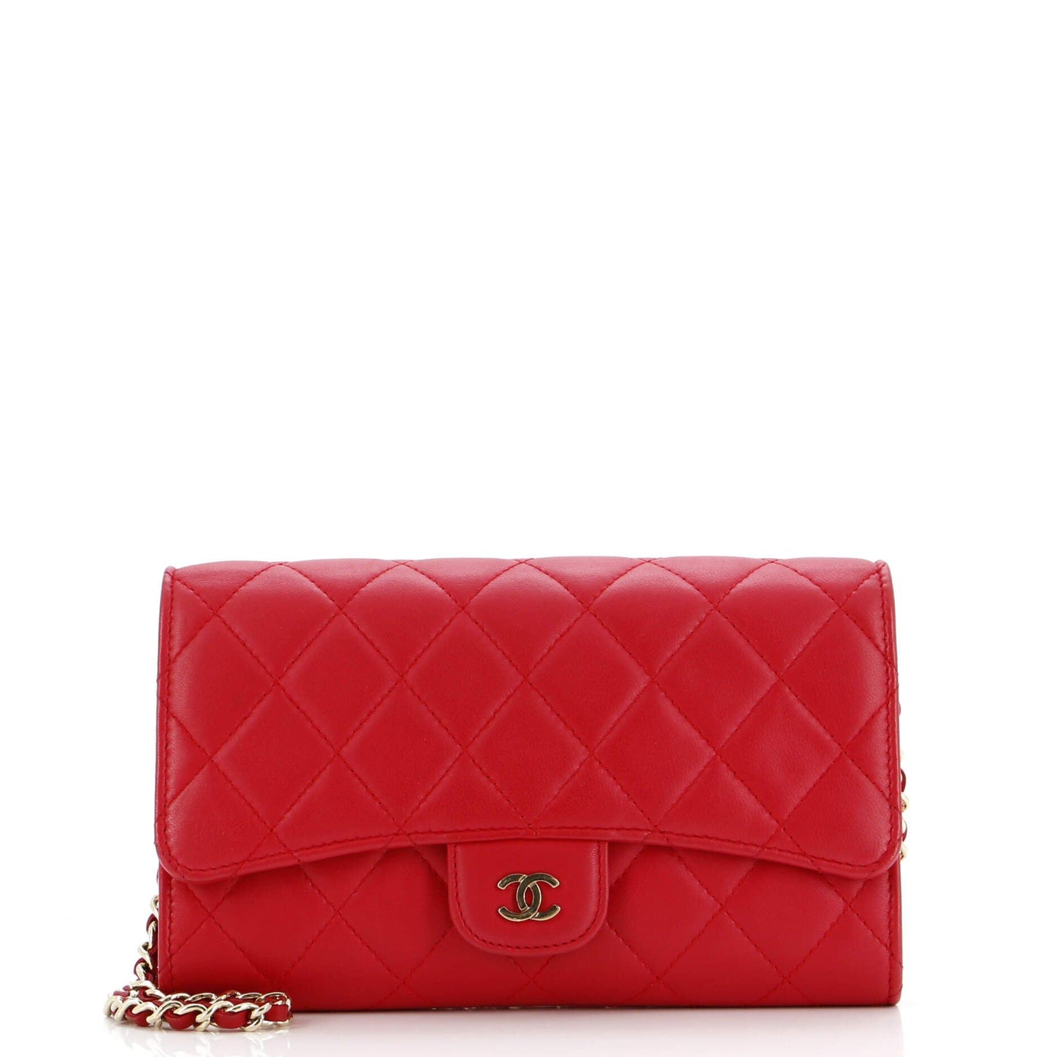 Chanel Wallet On Short Chain Quilted Lambskin