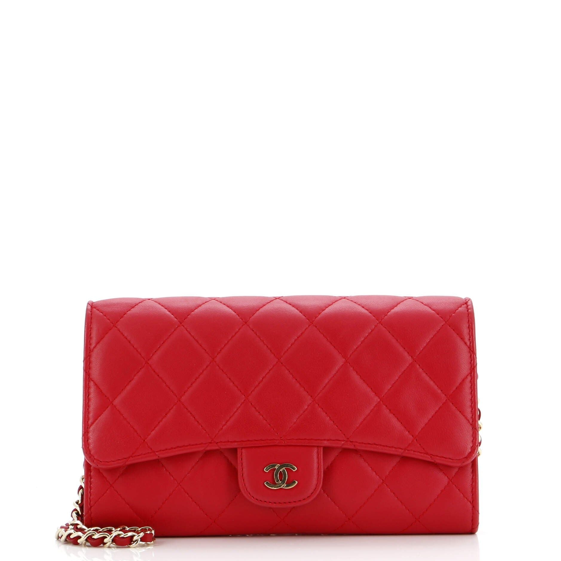 Chanel Wallet On Short Chain Quilted Lambskin