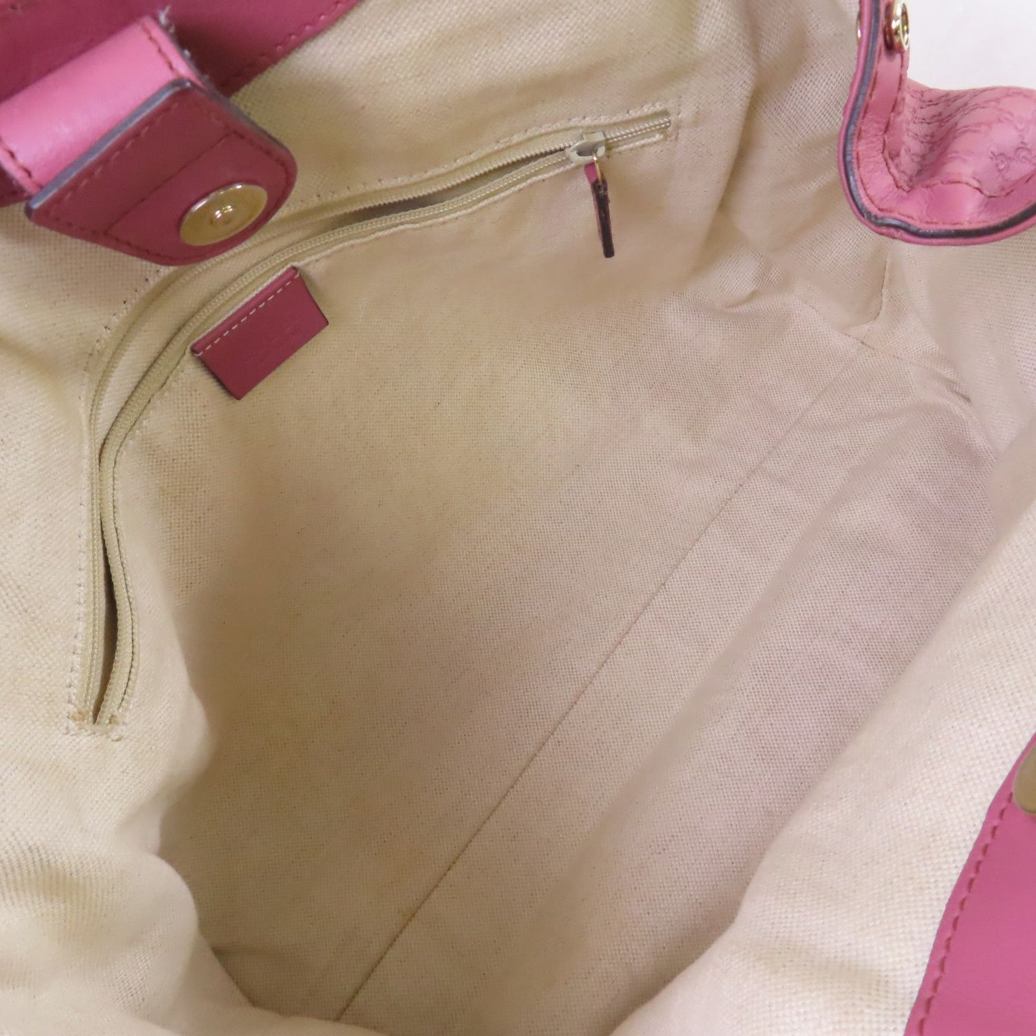 Gucci Cowhide Leather Sukey Tote Bag Golden Shoulder Back Bag Deep Powder Red Shoulder Bag Pink Calfskin (cowhide