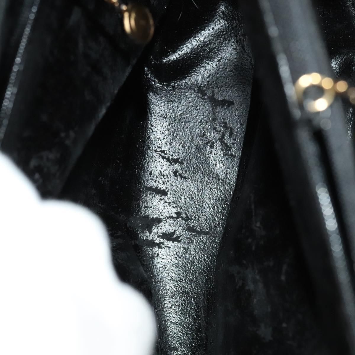 Gucci Bamboo Hand Bag Suede Black Gold 02 123 0260 Auth