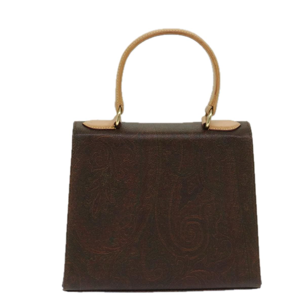 Etro Hand Bag Pvc Leather 2way Brown Auth