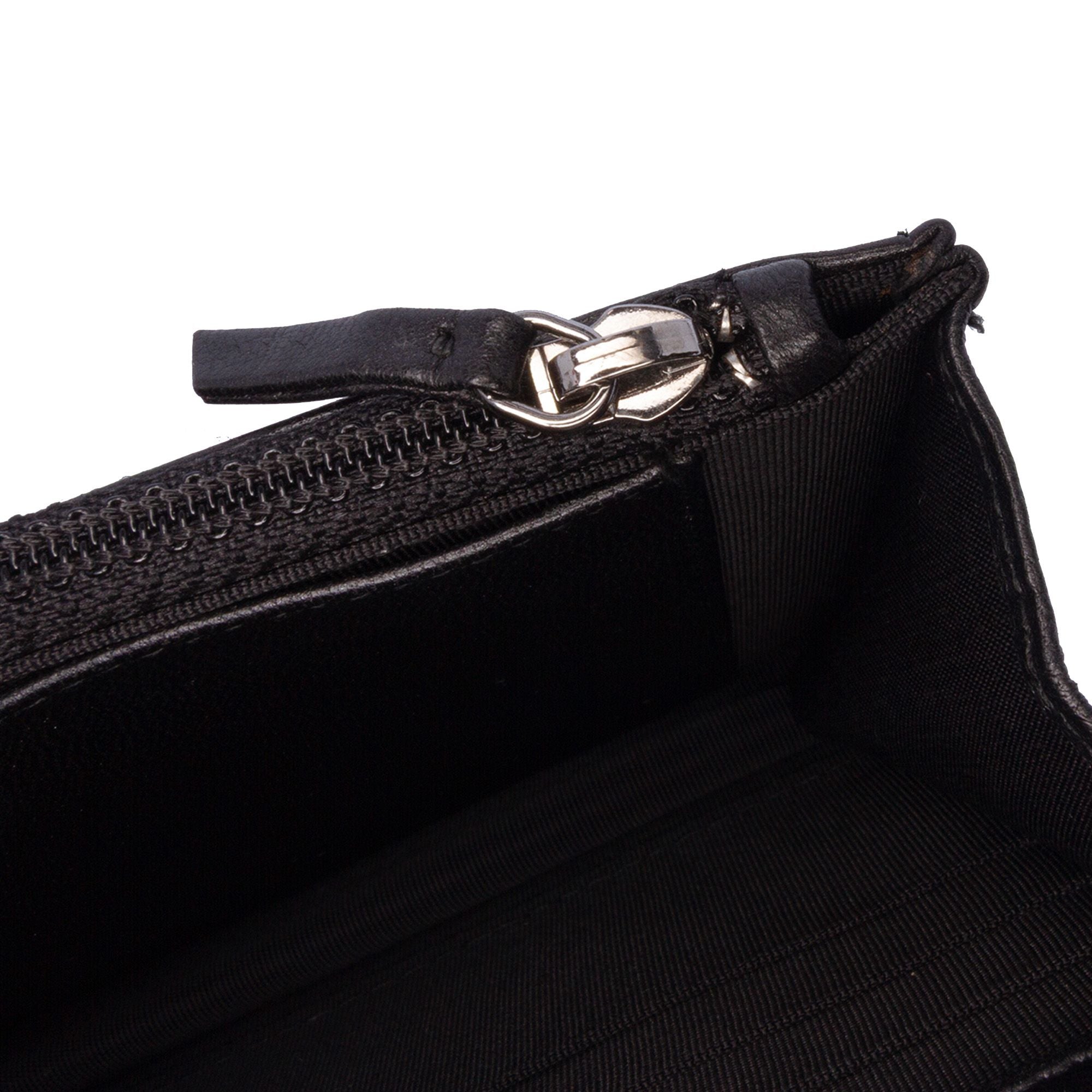 Chanel CC Embossed Lambskin Wallet On Chain Black