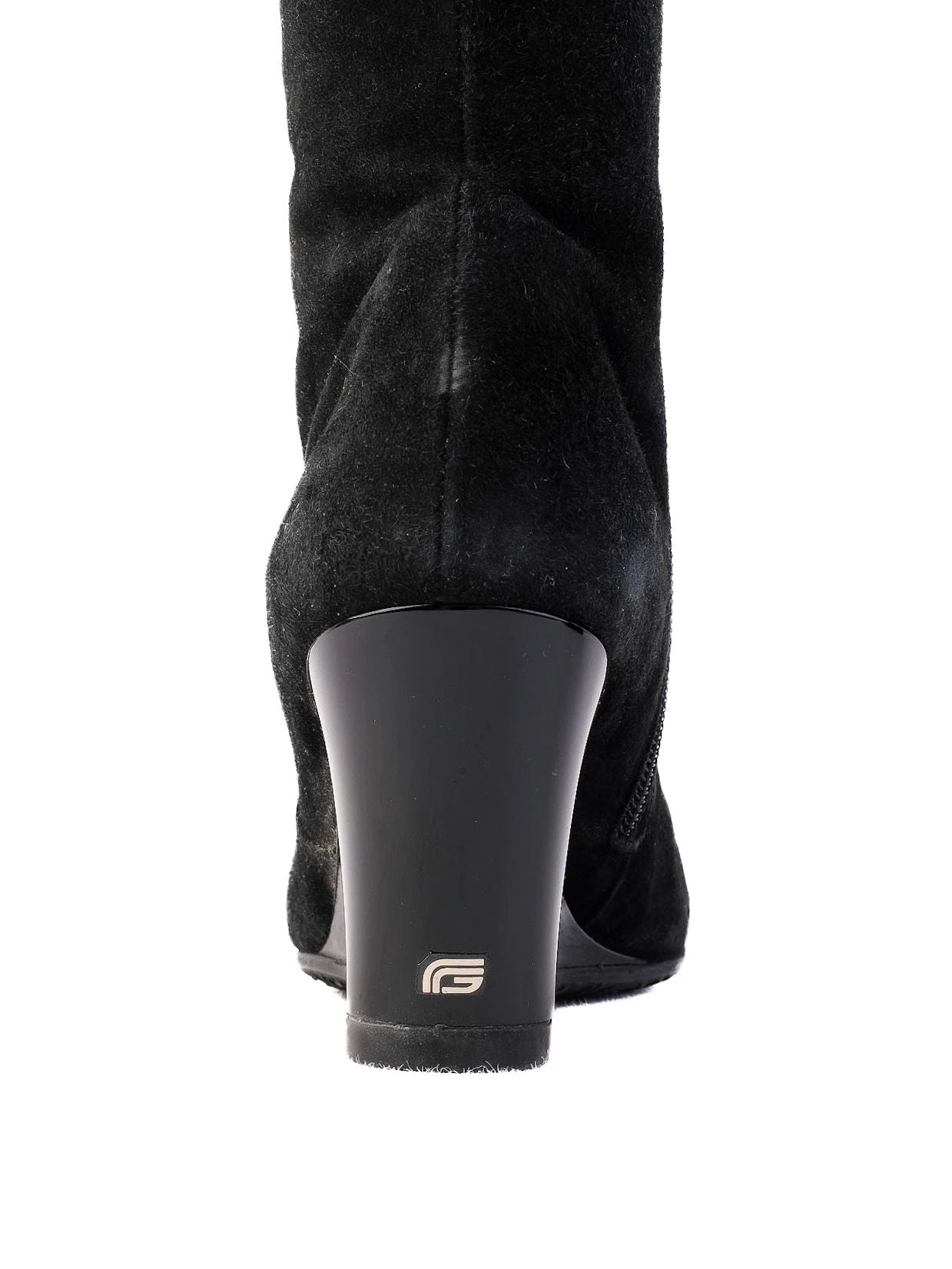 Perfect Giovanni Fabiani Black Leather Wedge-Heeled Boots Size 37