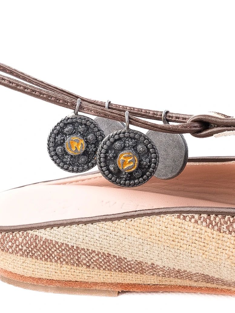 Weekend MaxMara Excellent Condition Striped Fabric Flat Shoes