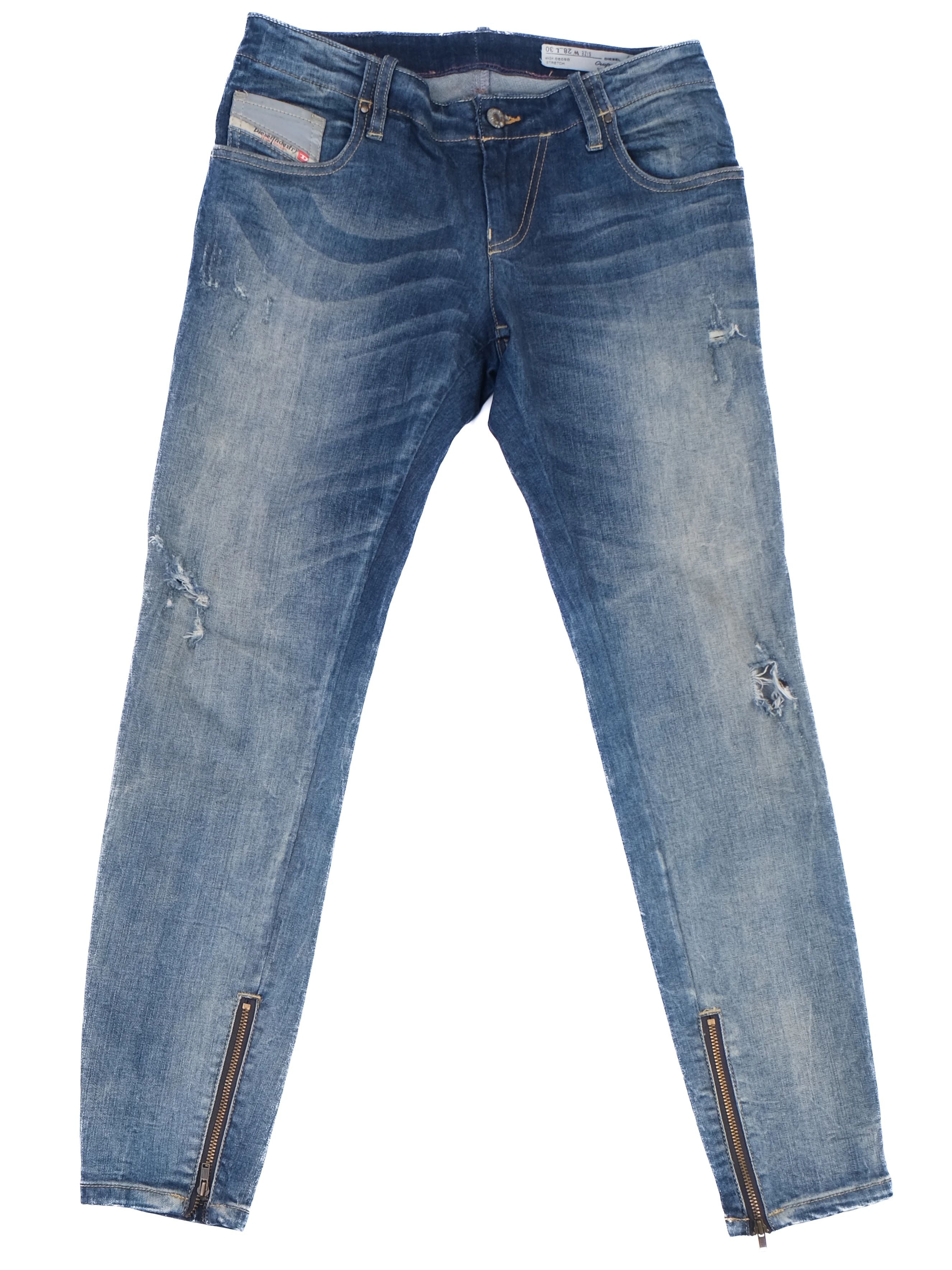 Excellent Diesel Blue Jeans Super Slim Skinny Fit Women Size 27