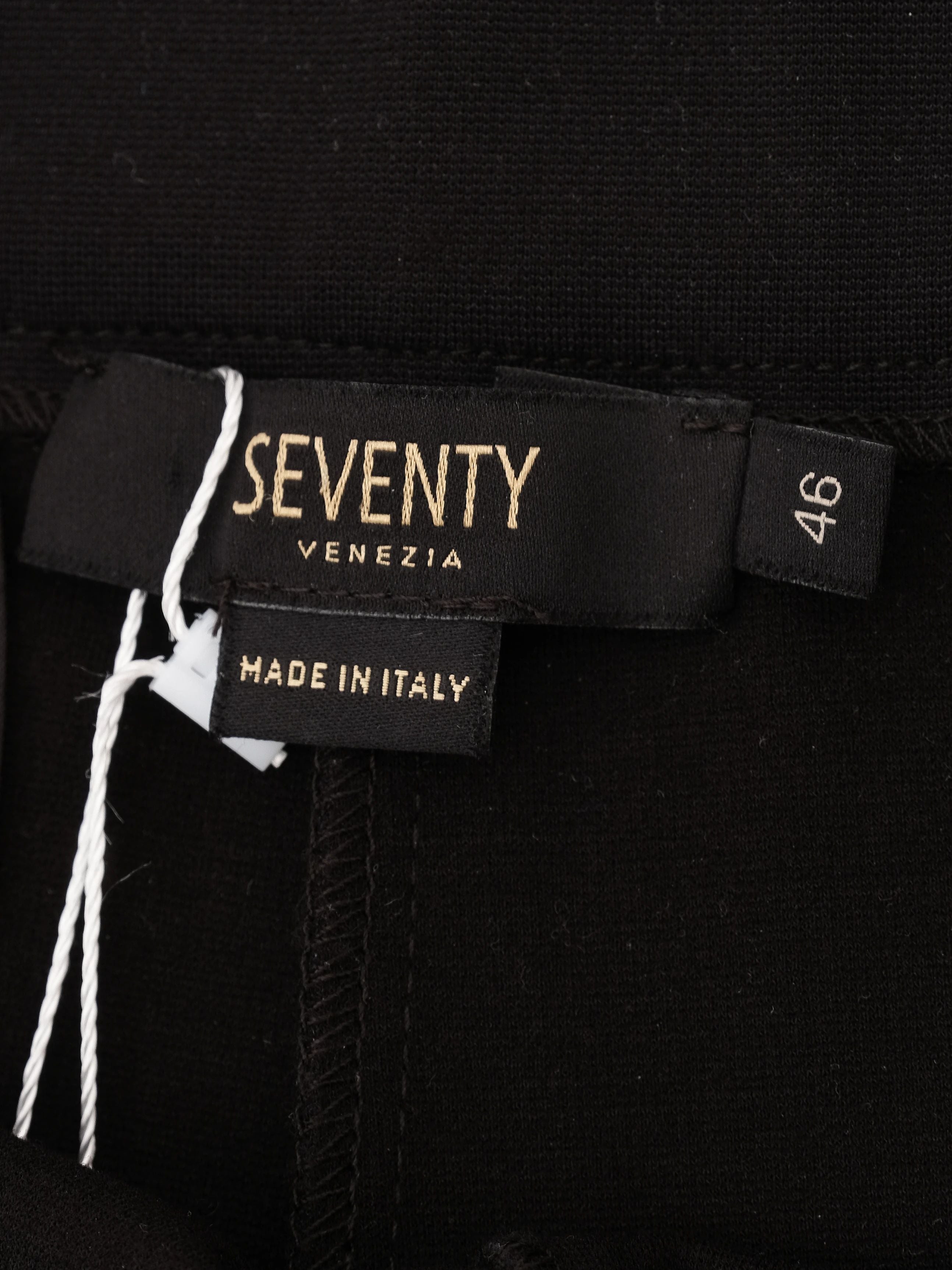 Excellent Seventy Venezia Black Viscose Pants Size XXL Made in Italy