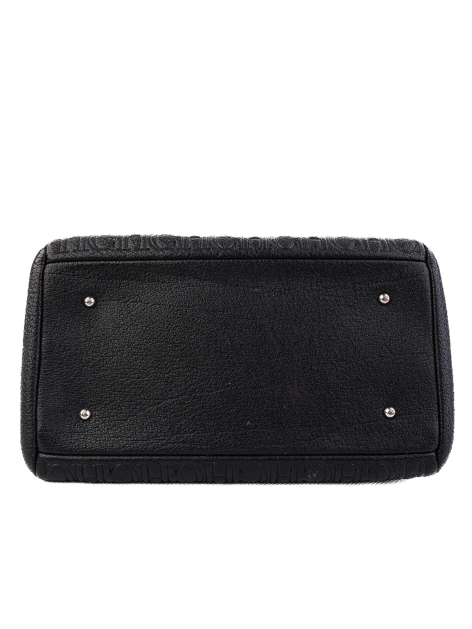 Average Carolina Herrera Black Leather Handbag with CH Patterns