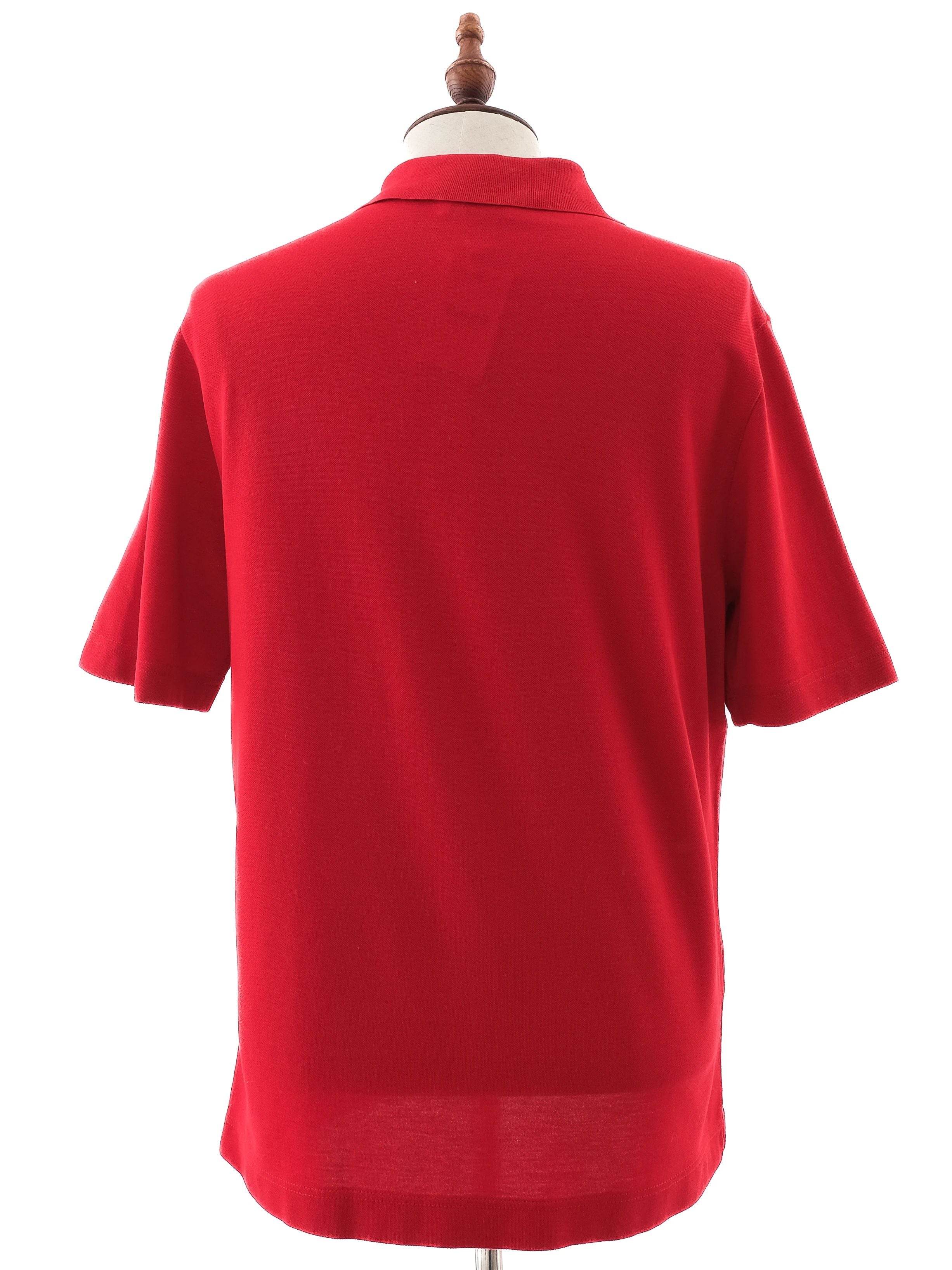 Excellent Hermes Red Cotton Polo Shirt Size L for Men