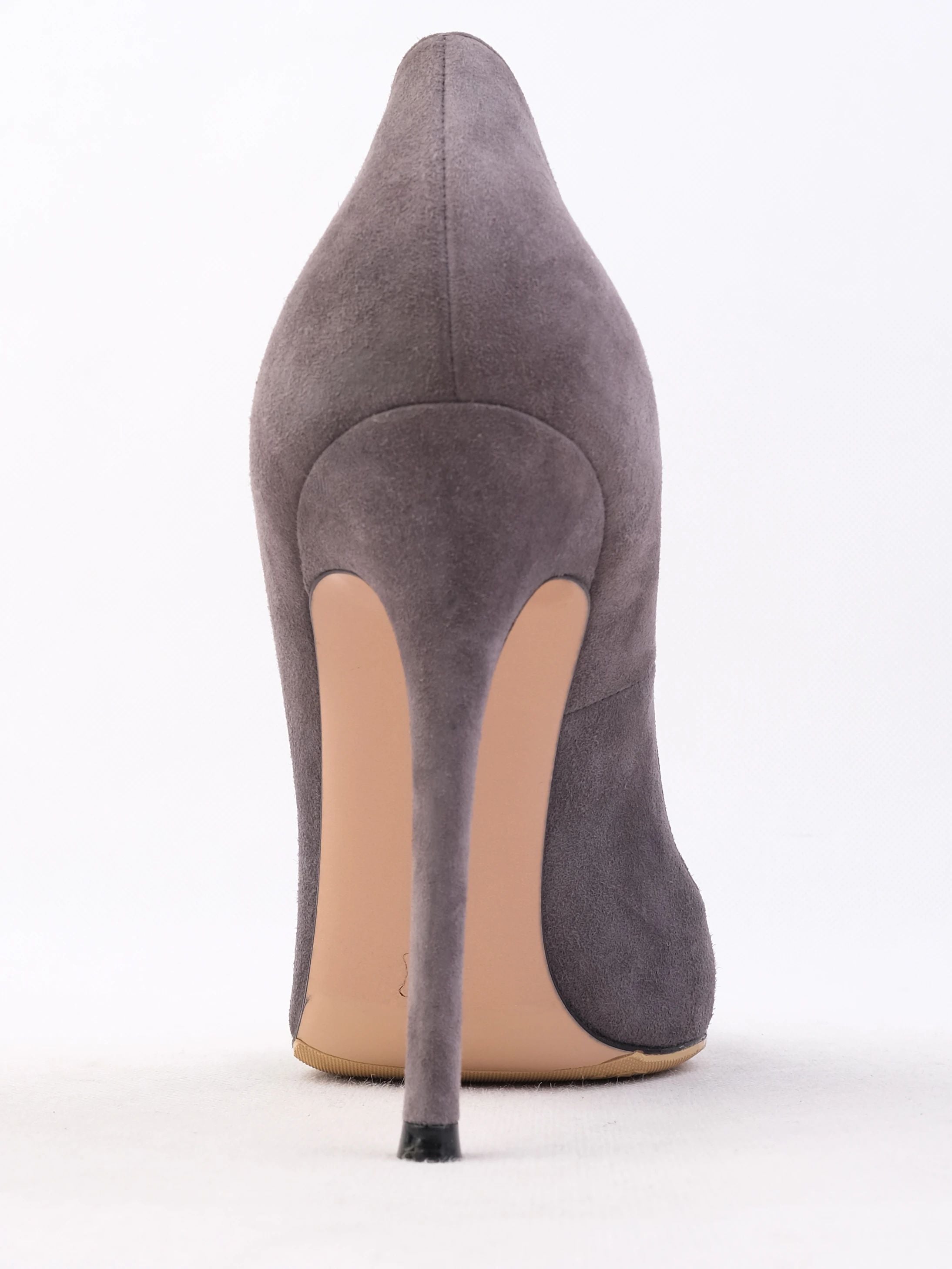 Excellent Gianvito Rossi Gray Leather High-Heeled Shoes Women Size N/A