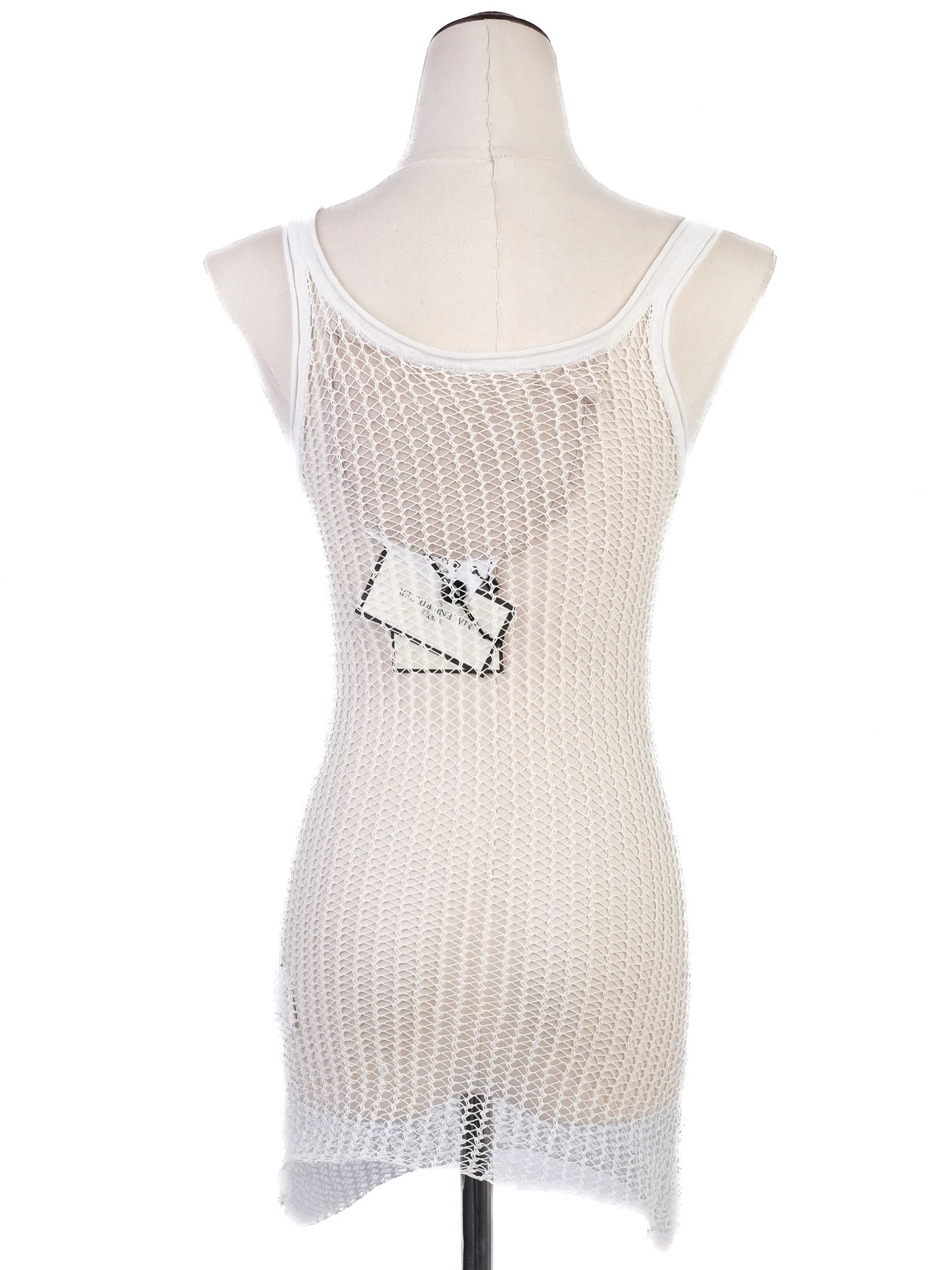 NEW By Malene Birger White Mesh Dress XS Sleeveless Scoop Neck