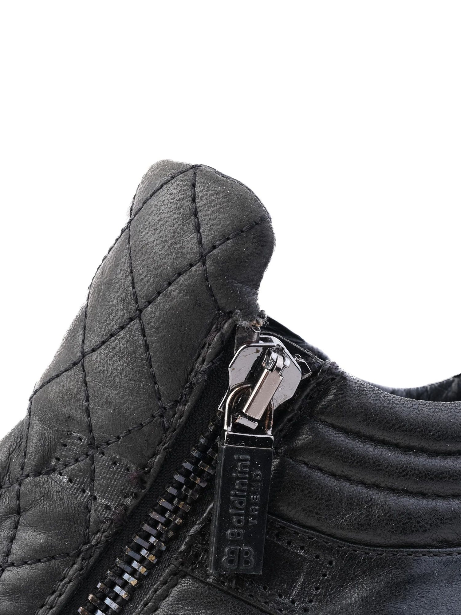Excellent Baldinini Black Leather High-Top Sneakers Size 38