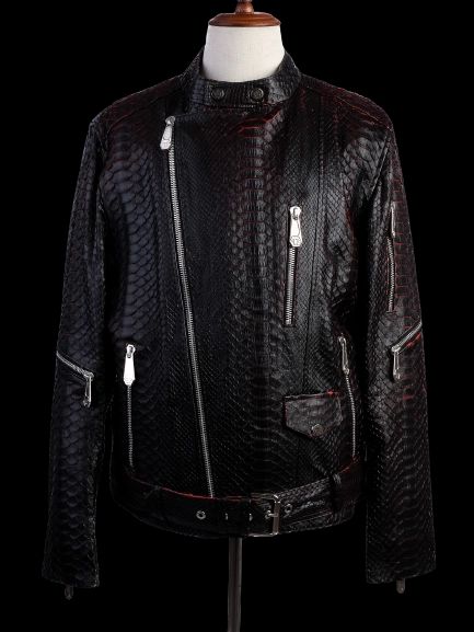 Perfect Phillipp Plein Black Textured Leather Jacket Size XL