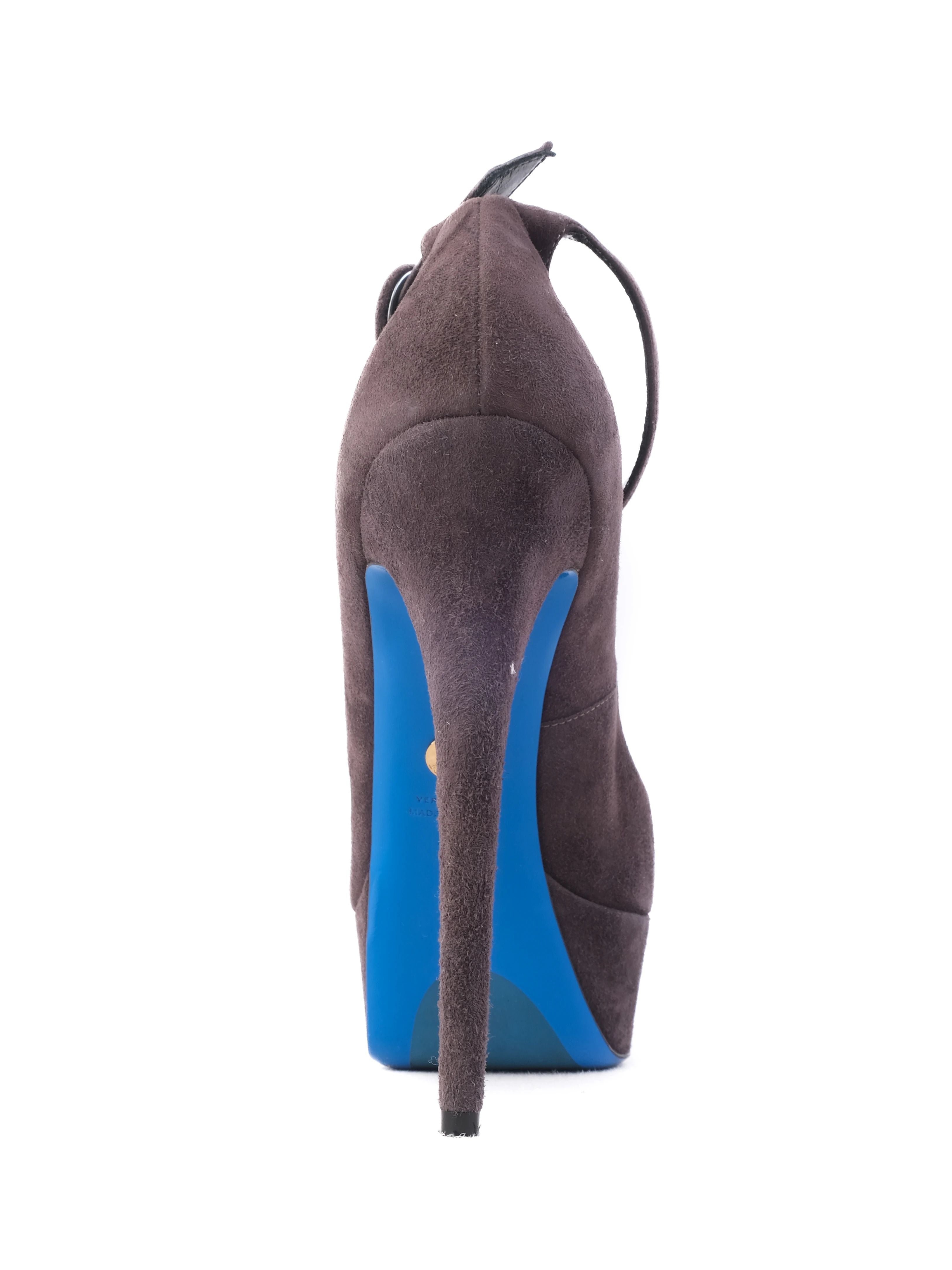 Excellent Easy by Loriblu Gray Leather High-Heeled Pump Size 39