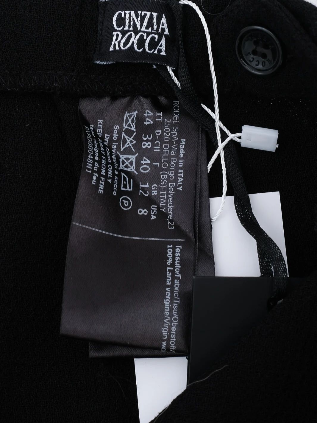 NEW Cinzia Rocca Black Wool Pants Size L Tailored Fit