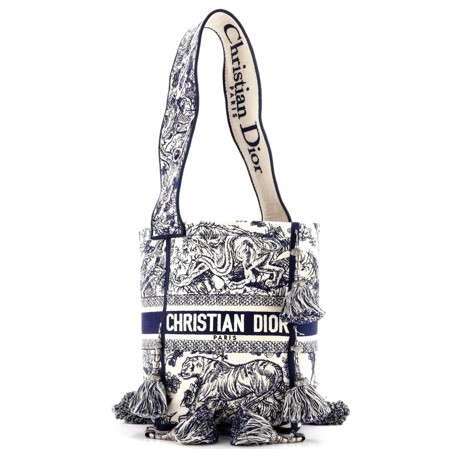 Dior D-Bubble Bucket Bag, Embroidered Canvas
