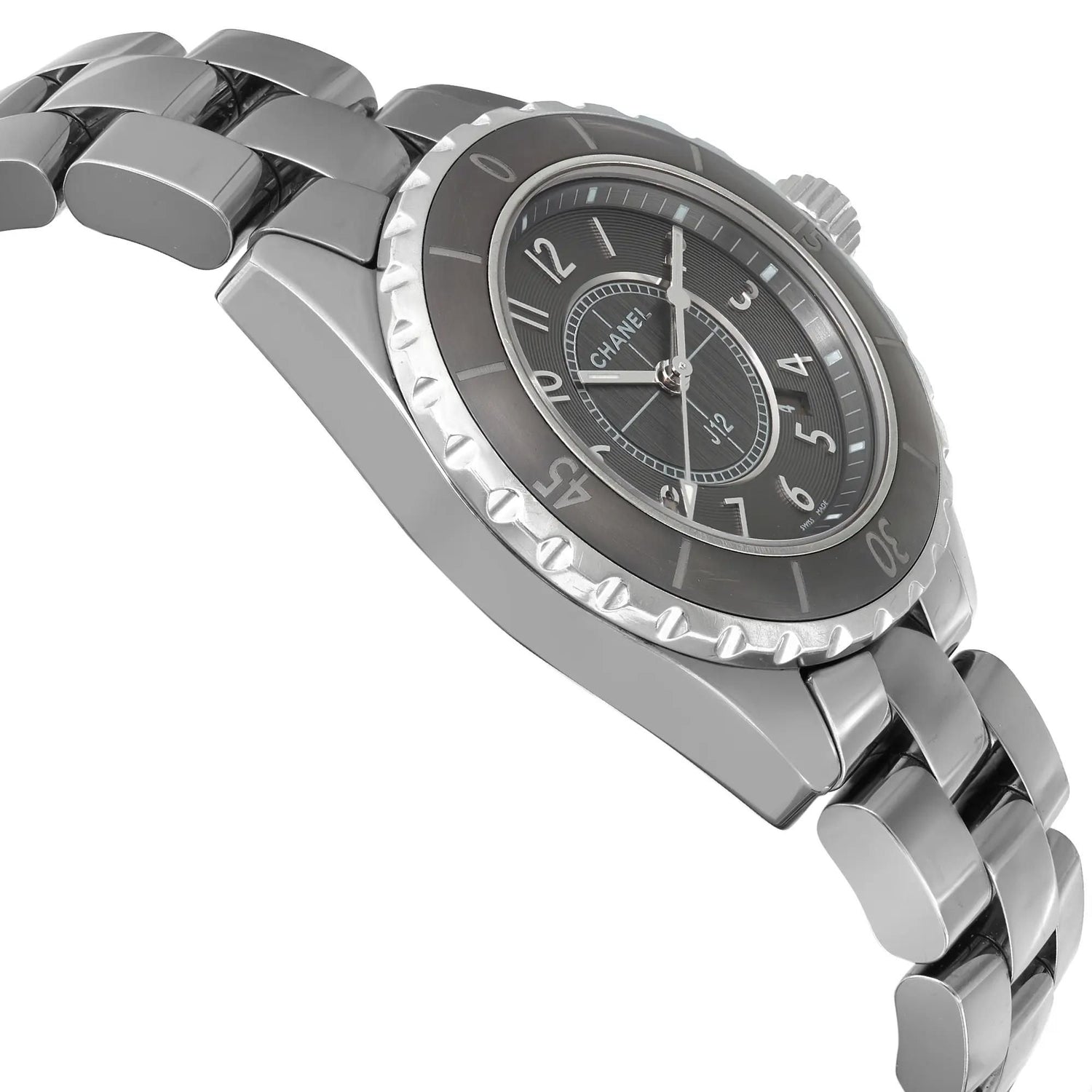 Chanel J12 Chromatic 33mm Titanium Ceramic Grey Dial Ladies Quartz Watch H2978