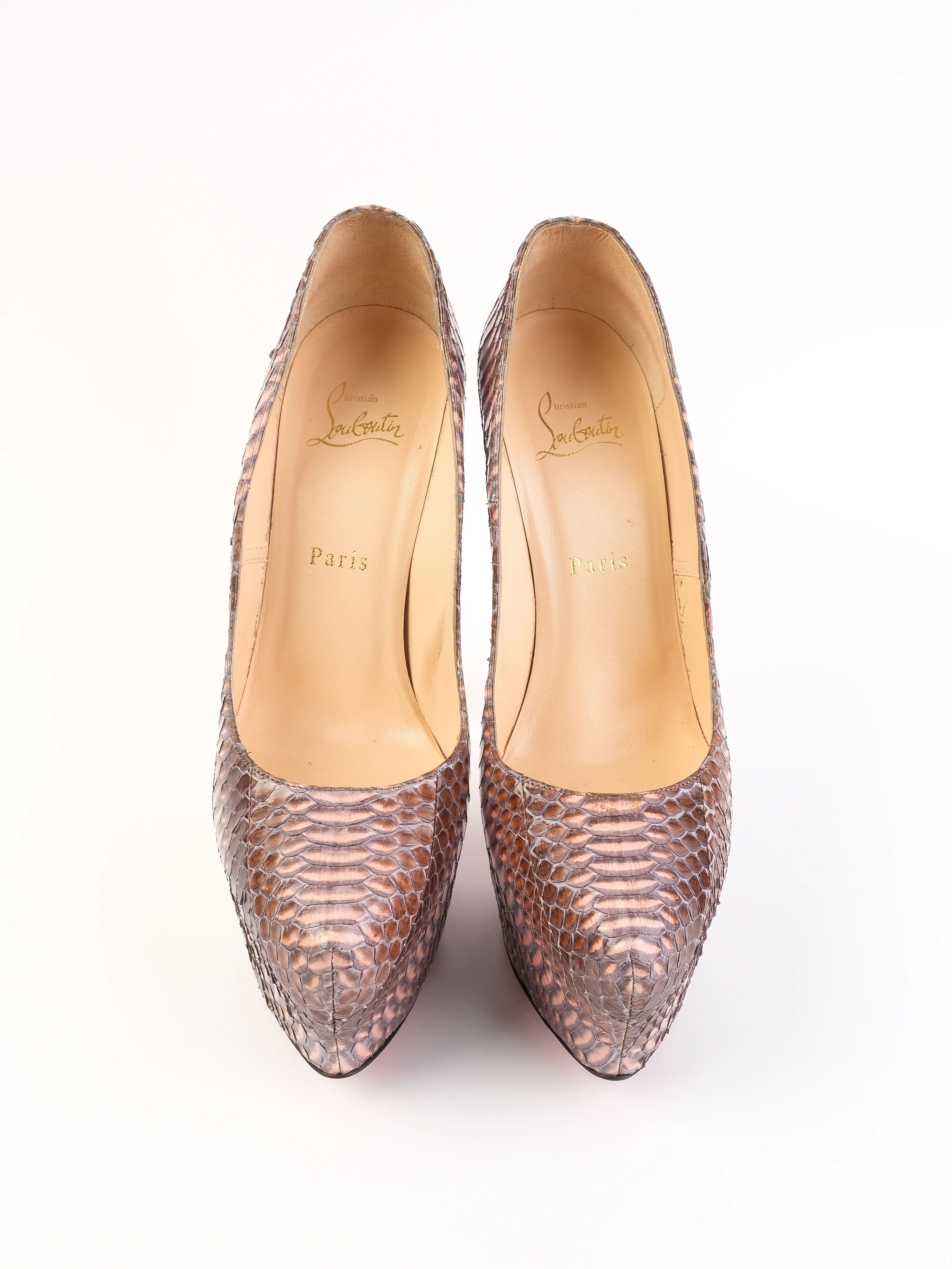 Excellent Christian Louboutin High Heels Red Sole Size 38 Leather