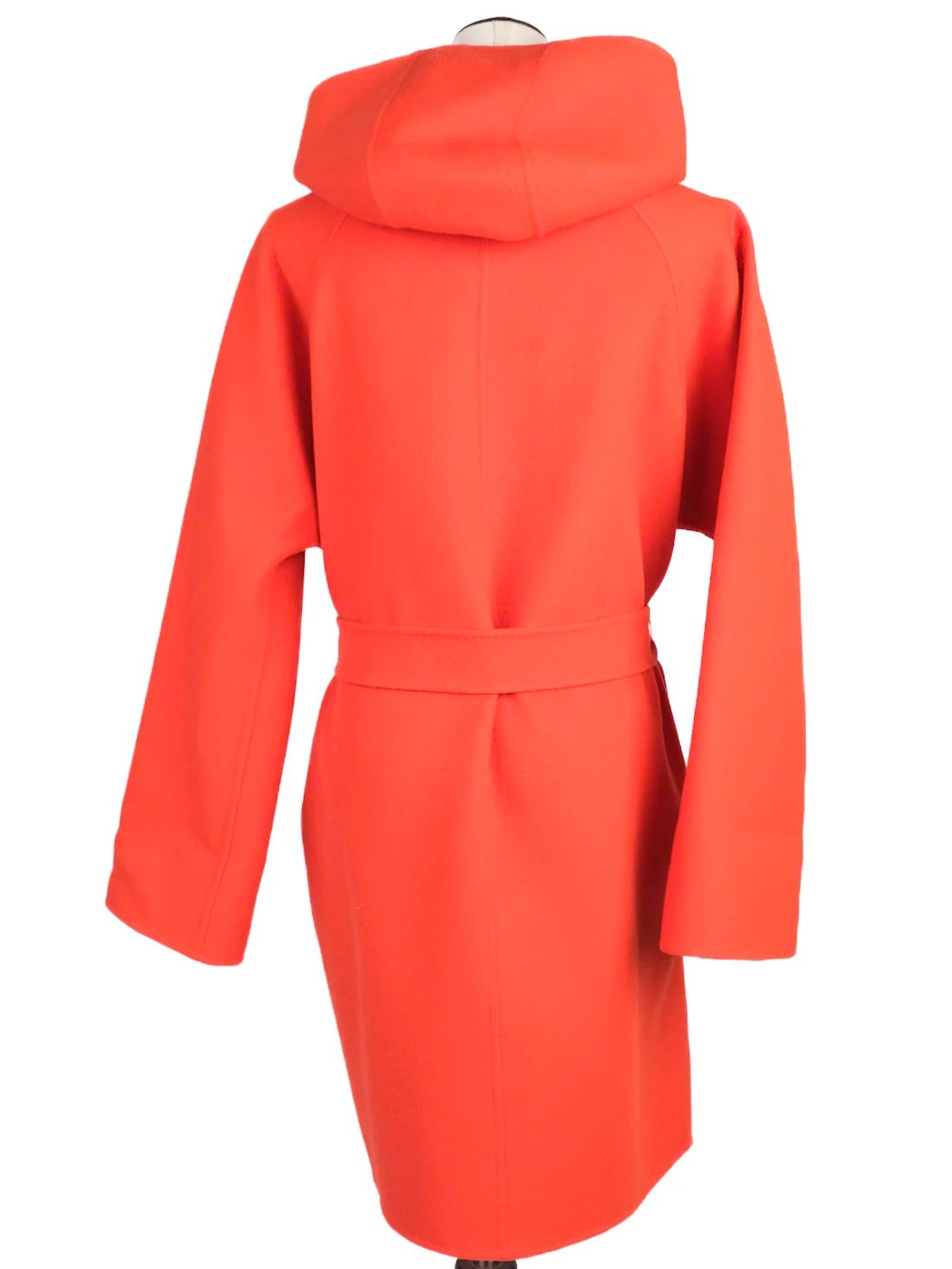 Excellent Max Mara Red Hooded Coat Size S in Fine Angora