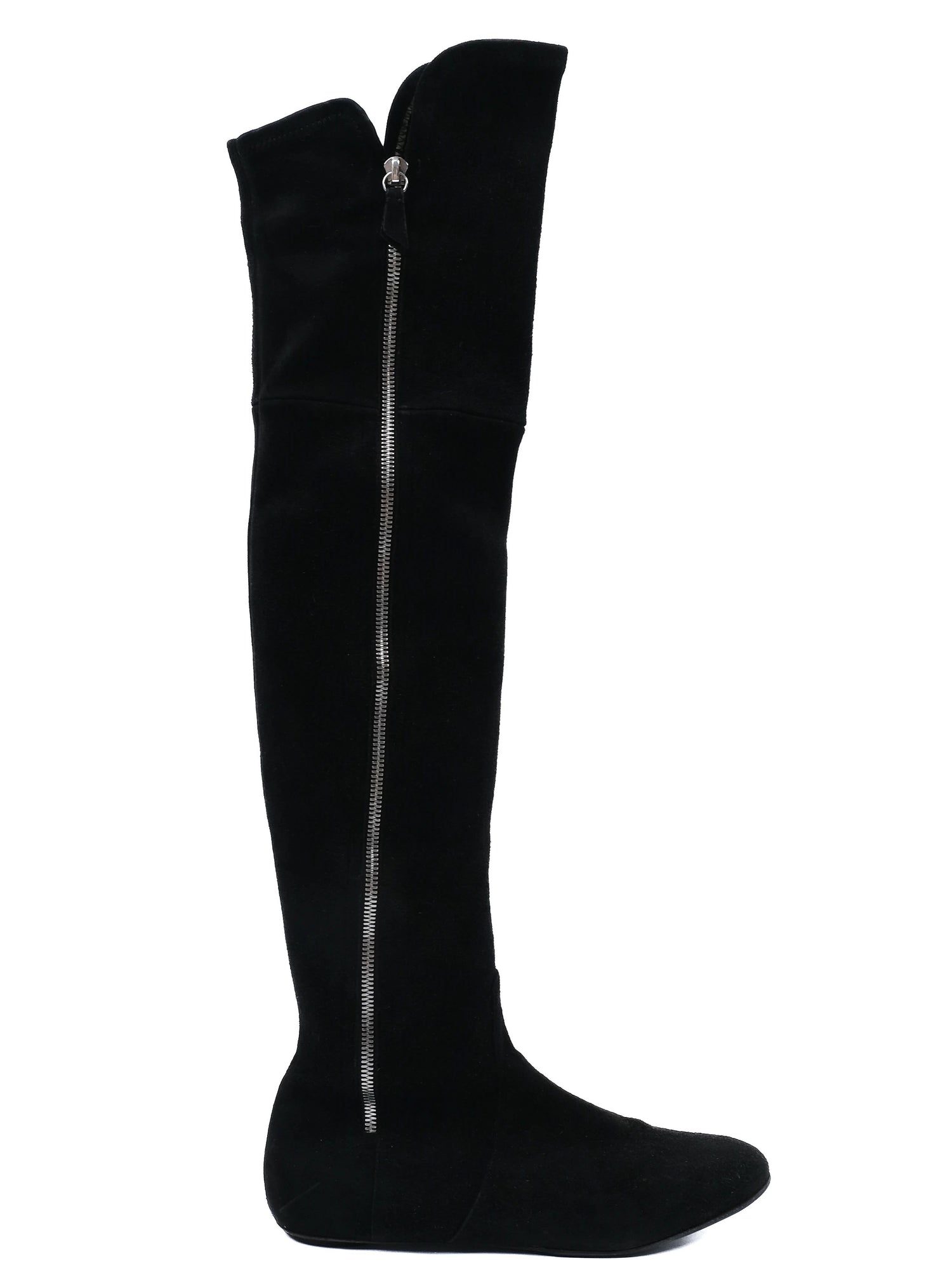 EXCELLENT Casadei Black Genuine Suede Over-the-Knee Boots Size 38