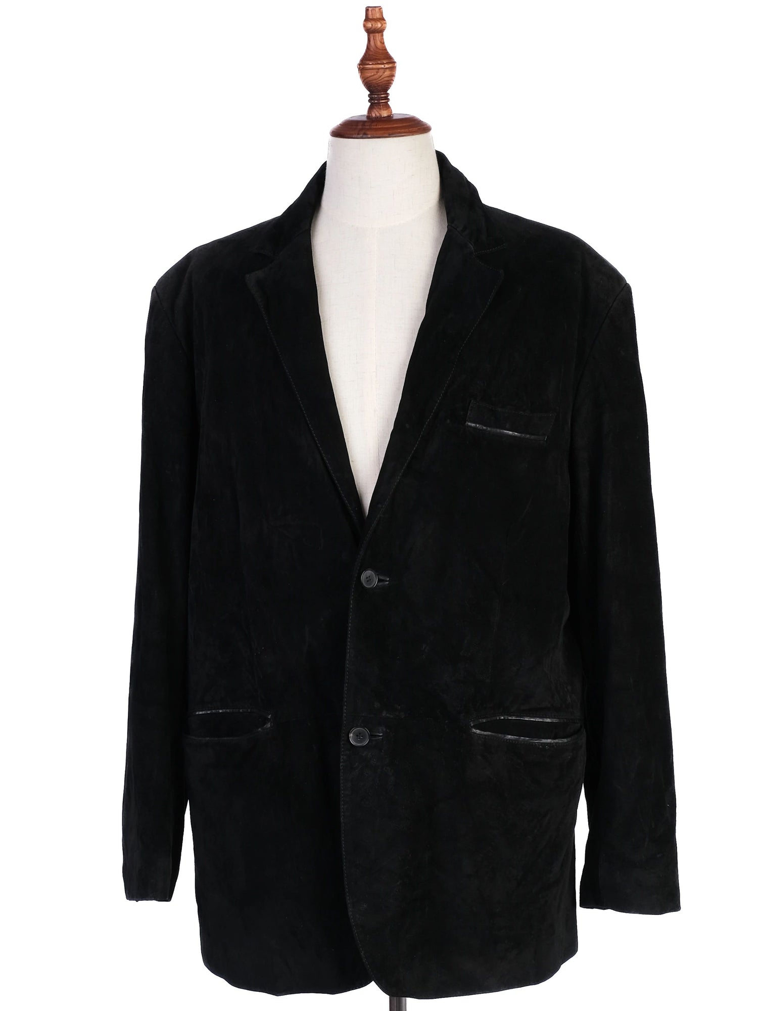 Excellent Stefano Ricci Black Leather Blazer Size XXL