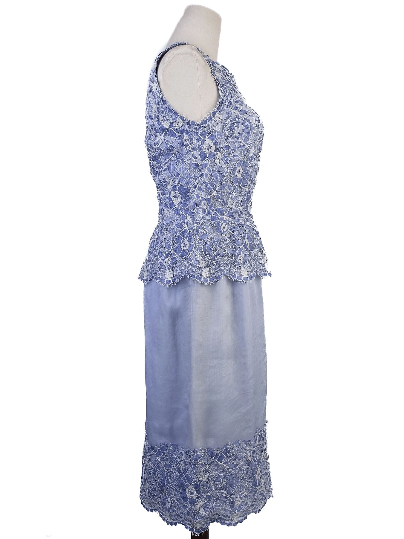 Excellent Light Blue Lace Dress Sleeveless Size S Women&