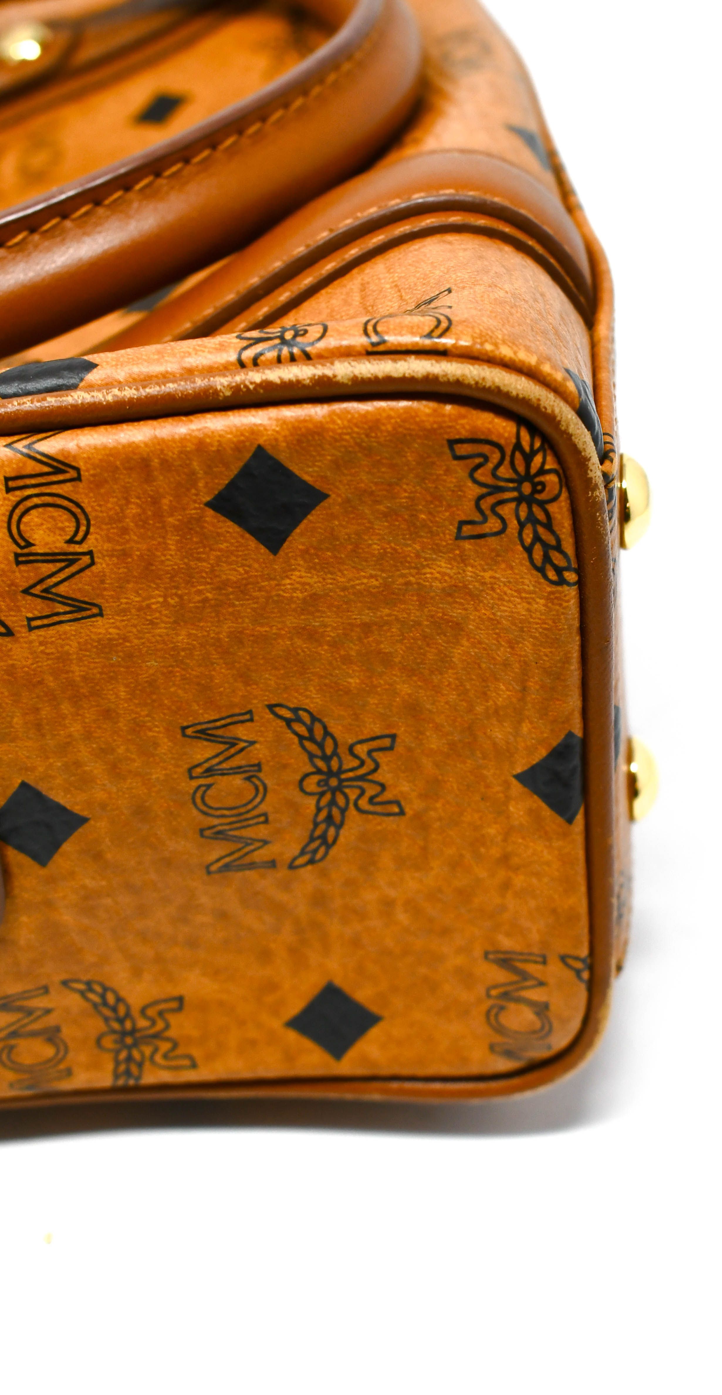 MCM Boston Bag Cognac Viseto