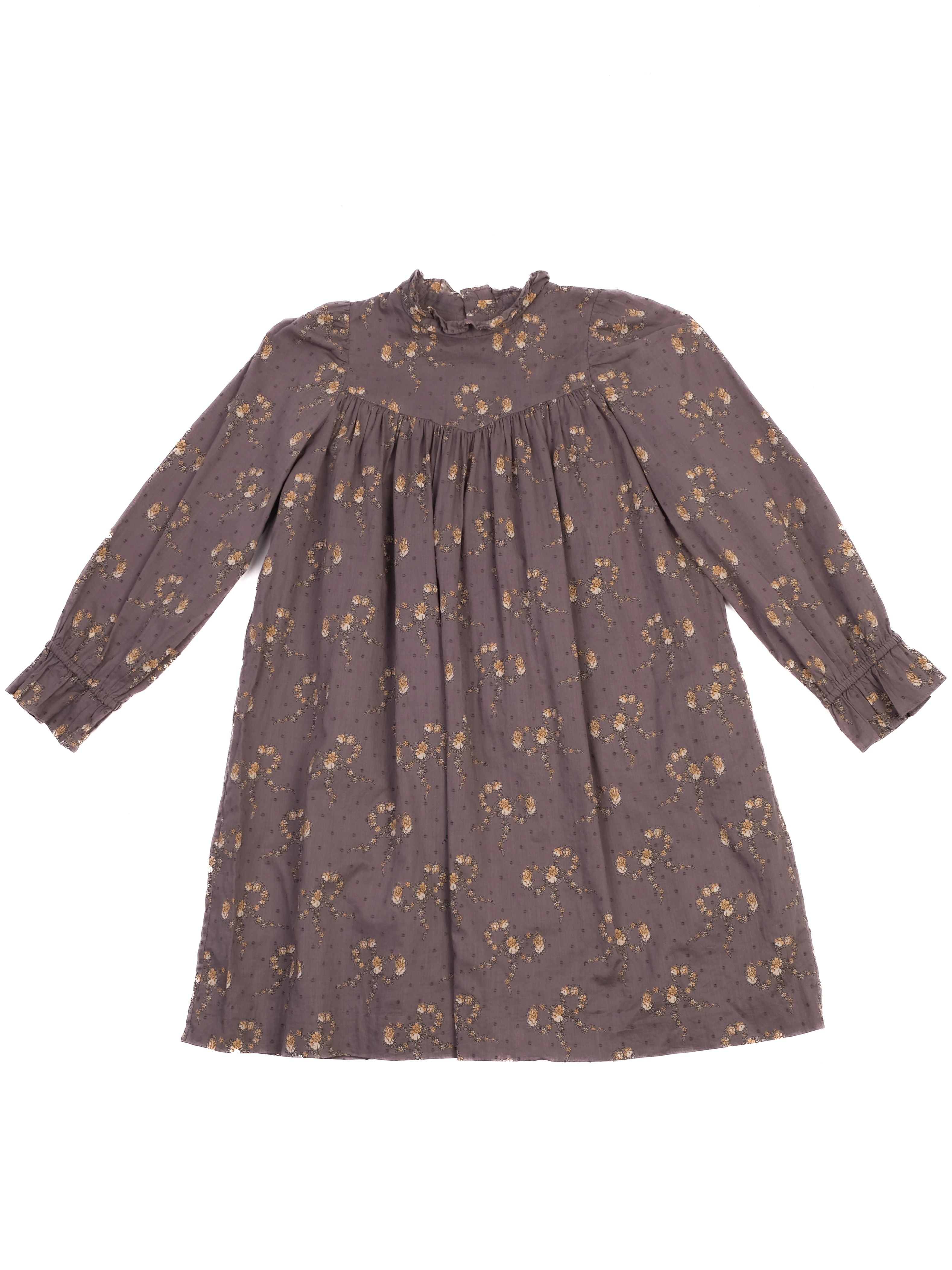 Excellent Bonpoint Gray Floral Dress Size 8 for Kids