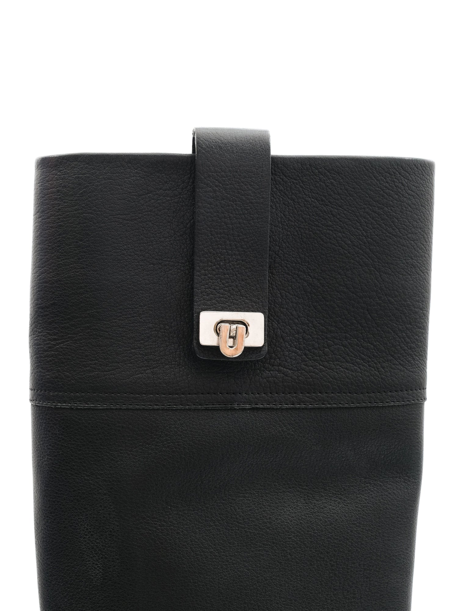 Perfect Barbara Bui Black Leather Knee-High Boots Size 37.5