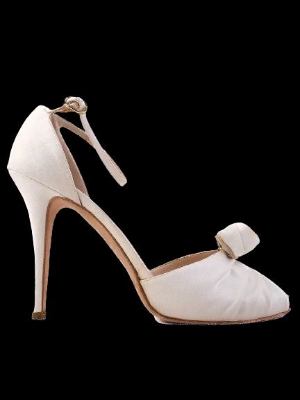 Excellent Max Mara White Leather High-Heeled Shoes Size 40