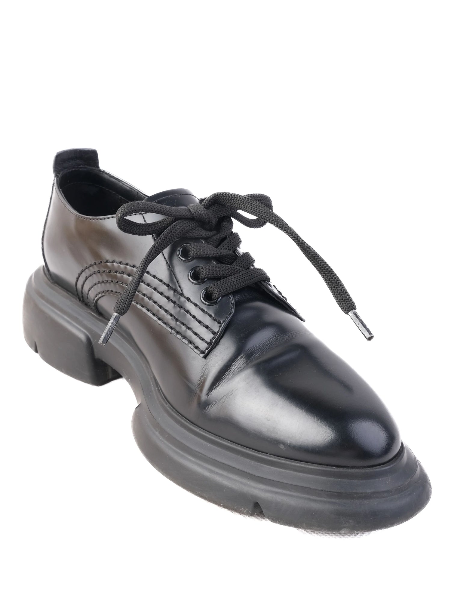 Excellent Emporio Armani Black Leather Shoes Women&