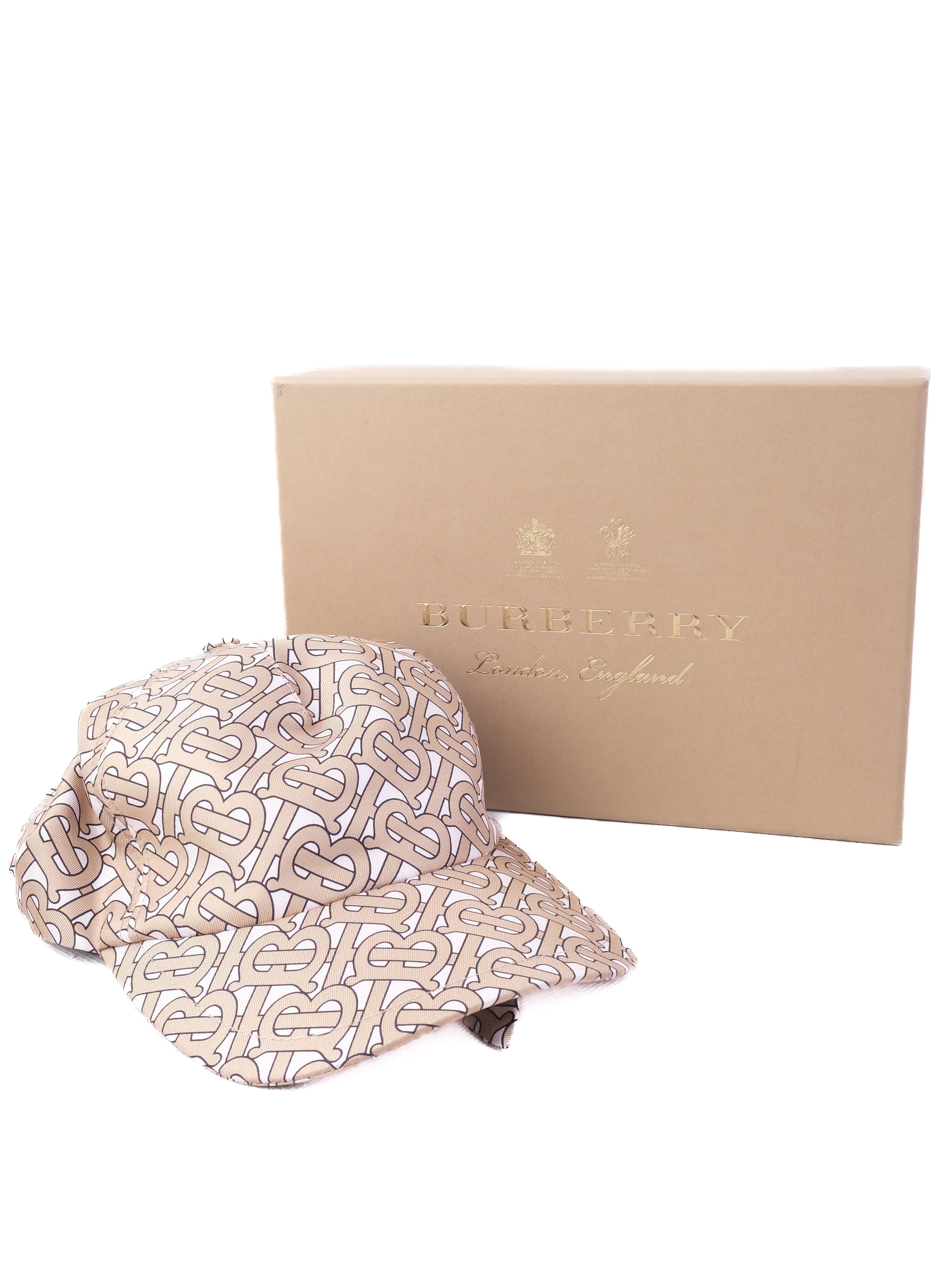 NEW Burberry Pink Silk Hat Size S with Interlocking Letter Pattern