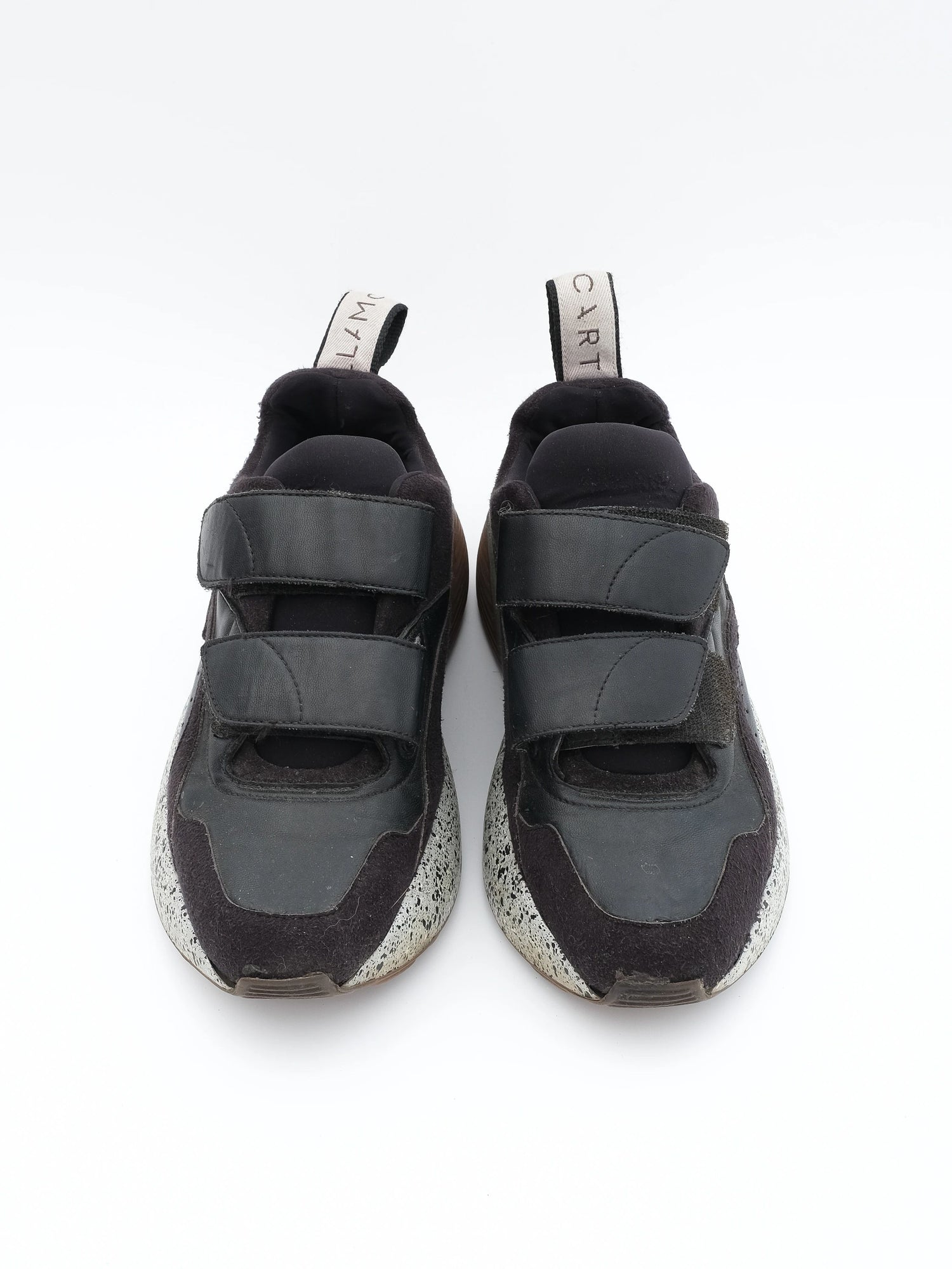 Excellent Stella McCartney Black Leather Sporty Sneakers Size N/A