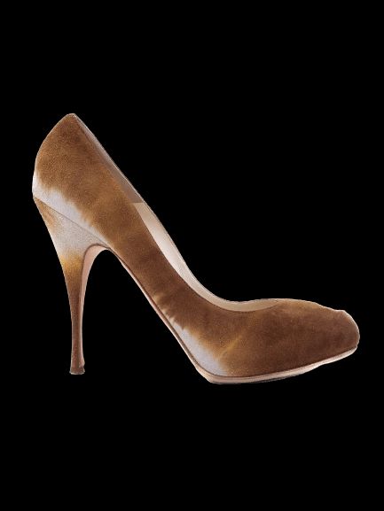 Excellent Brian Atwood Orange Suede High-Heeled Pumps Size 41