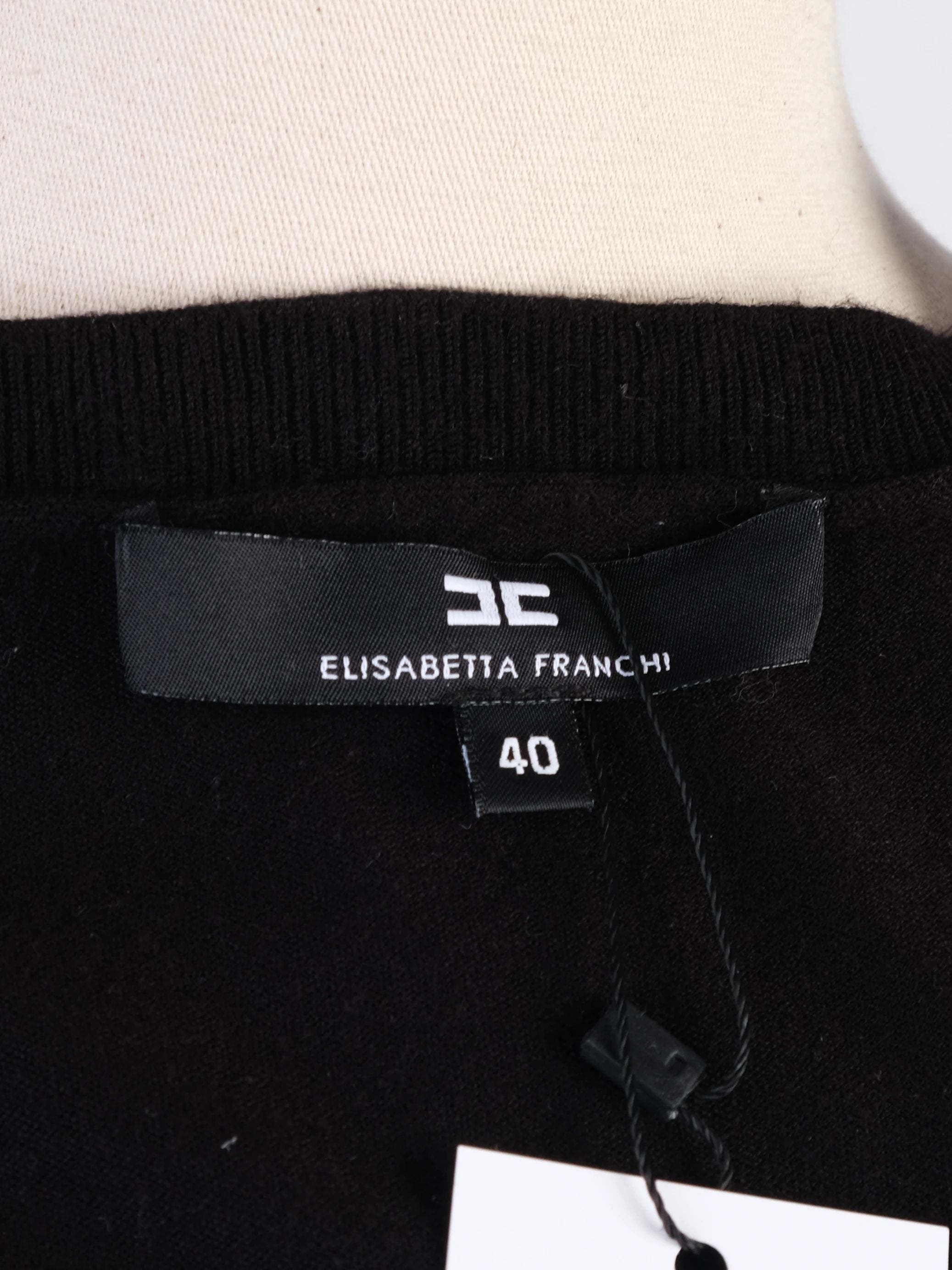 Elisabetta Franchi Black Knit Top Size S Excellent Condition