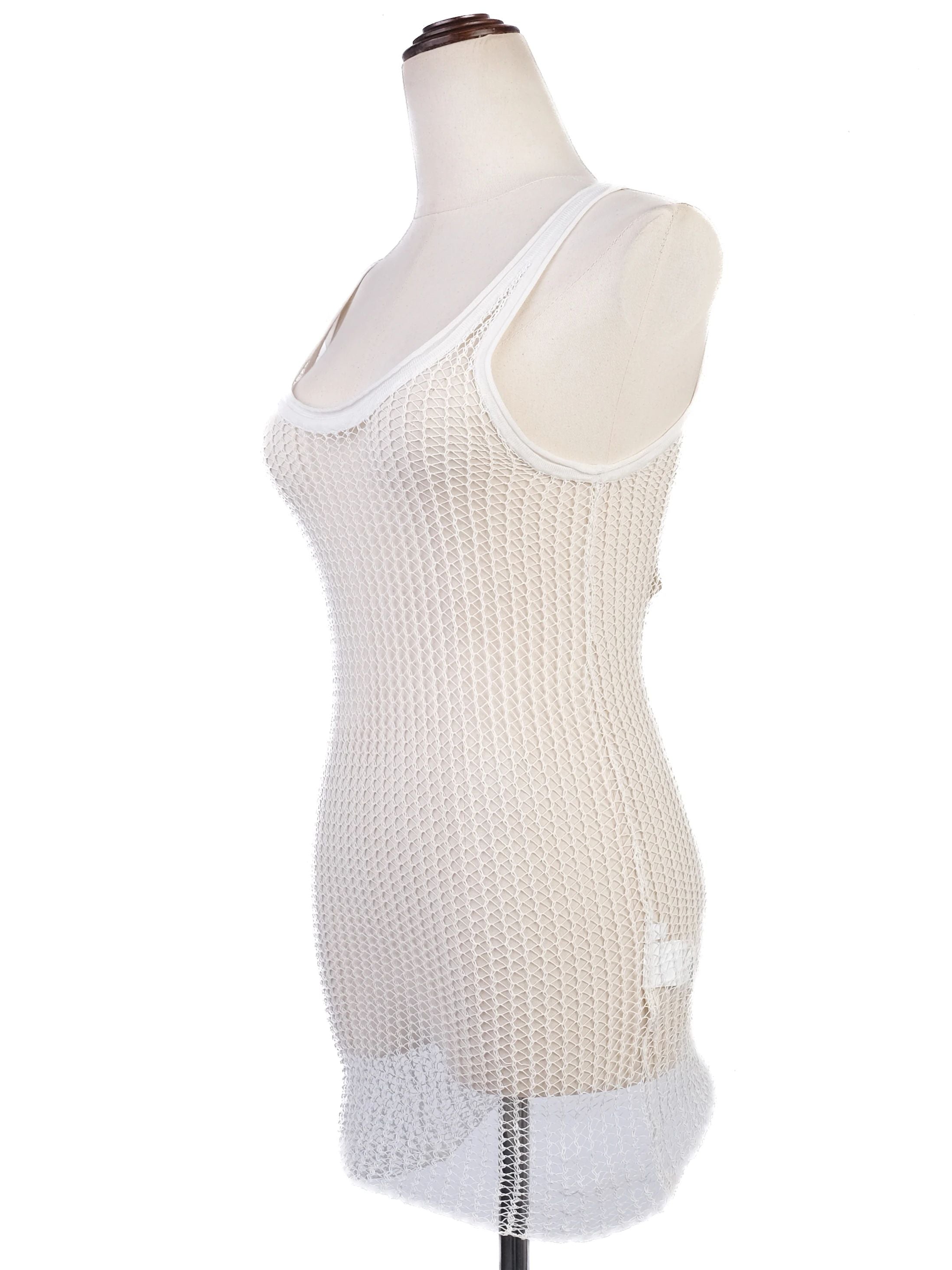 NEW By Malene Birger White Mesh Dress XS Sleeveless Scoop Neck